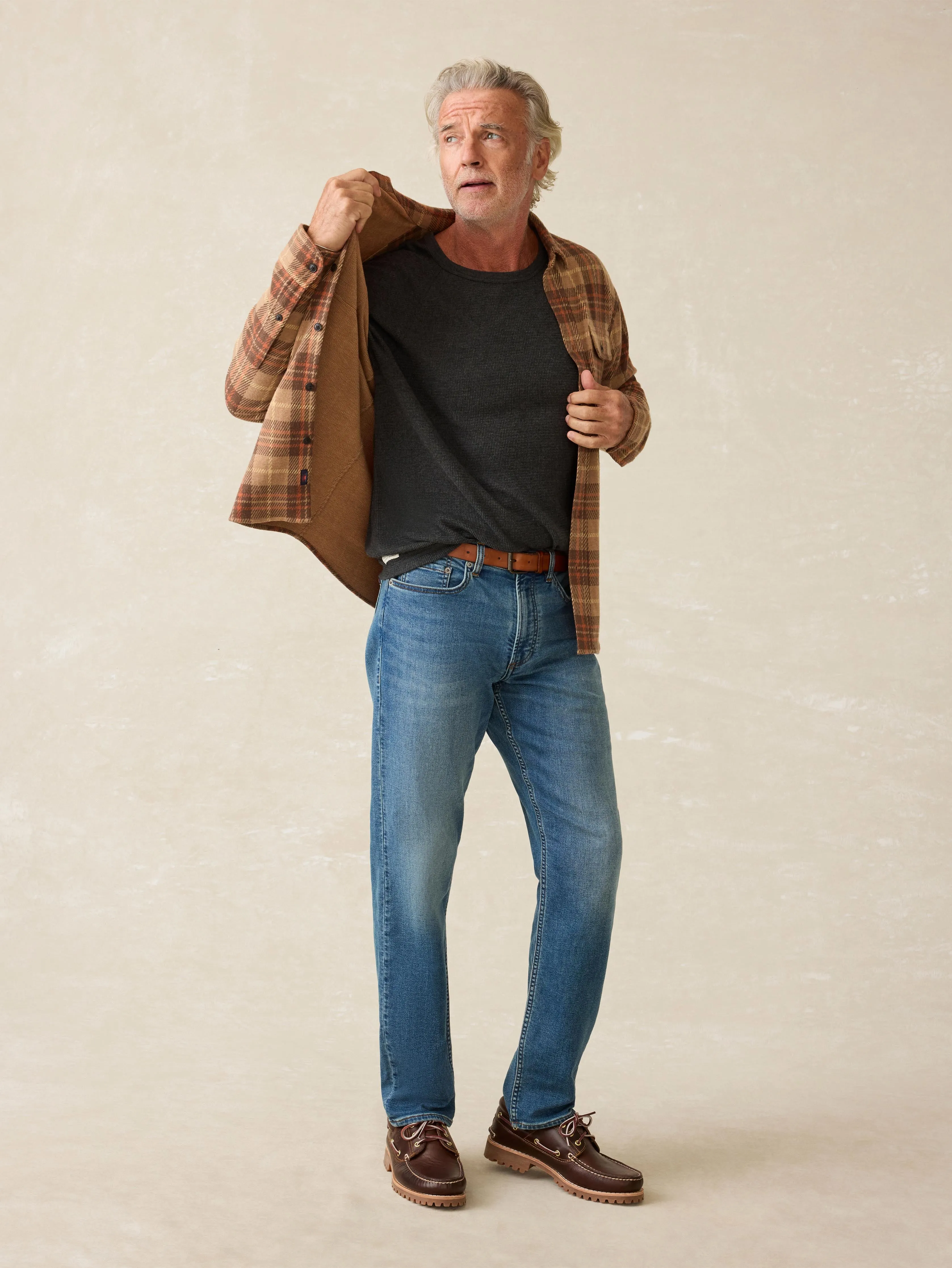 Long-Sleeve Cloud Waffle Crew - Charcoal Heather sold by Faherty product image thumbnail 4