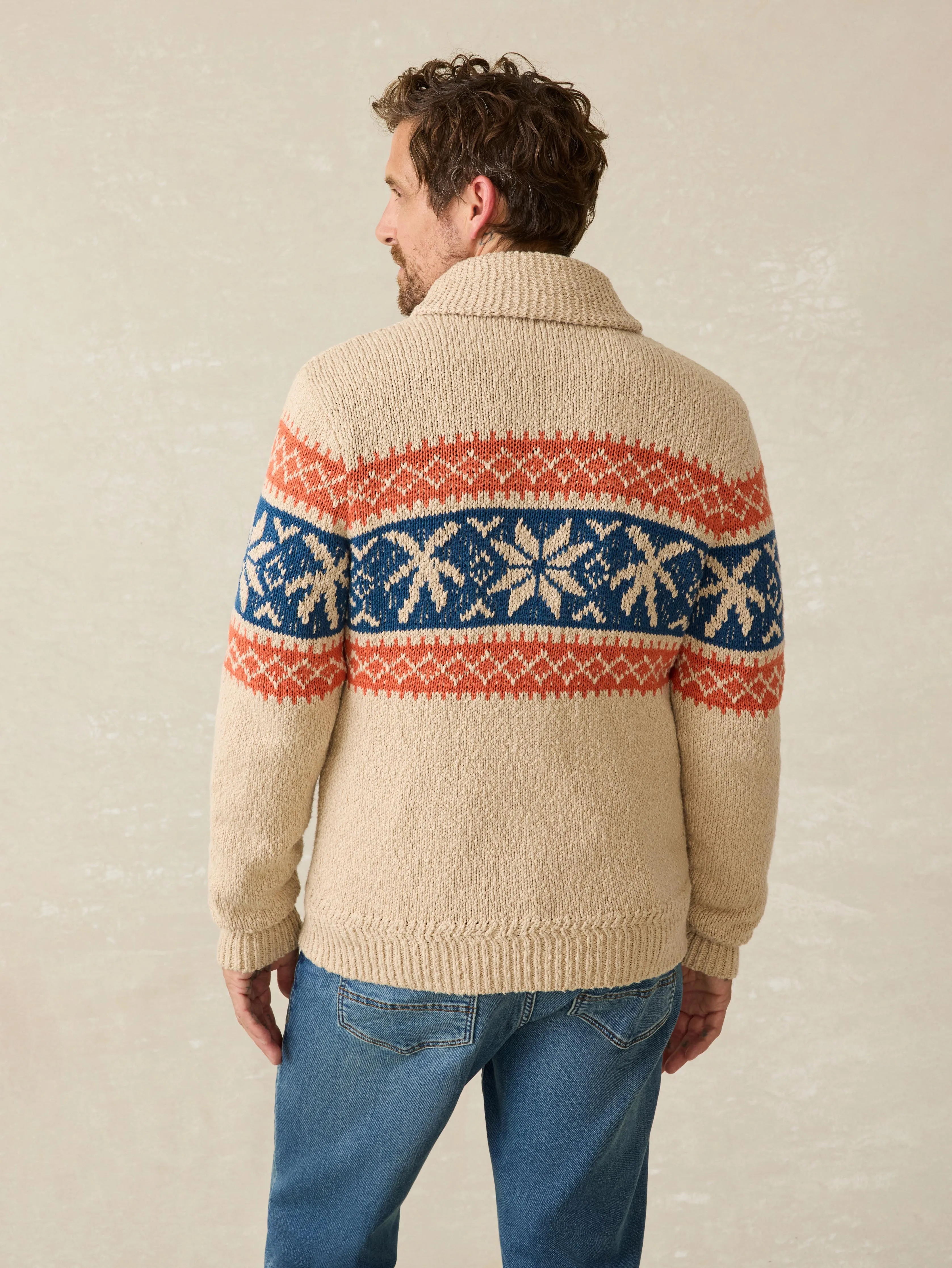Surf To Snow Zip Cardigan - Pacific Wheat sold by Faherty product image thumbnail 5