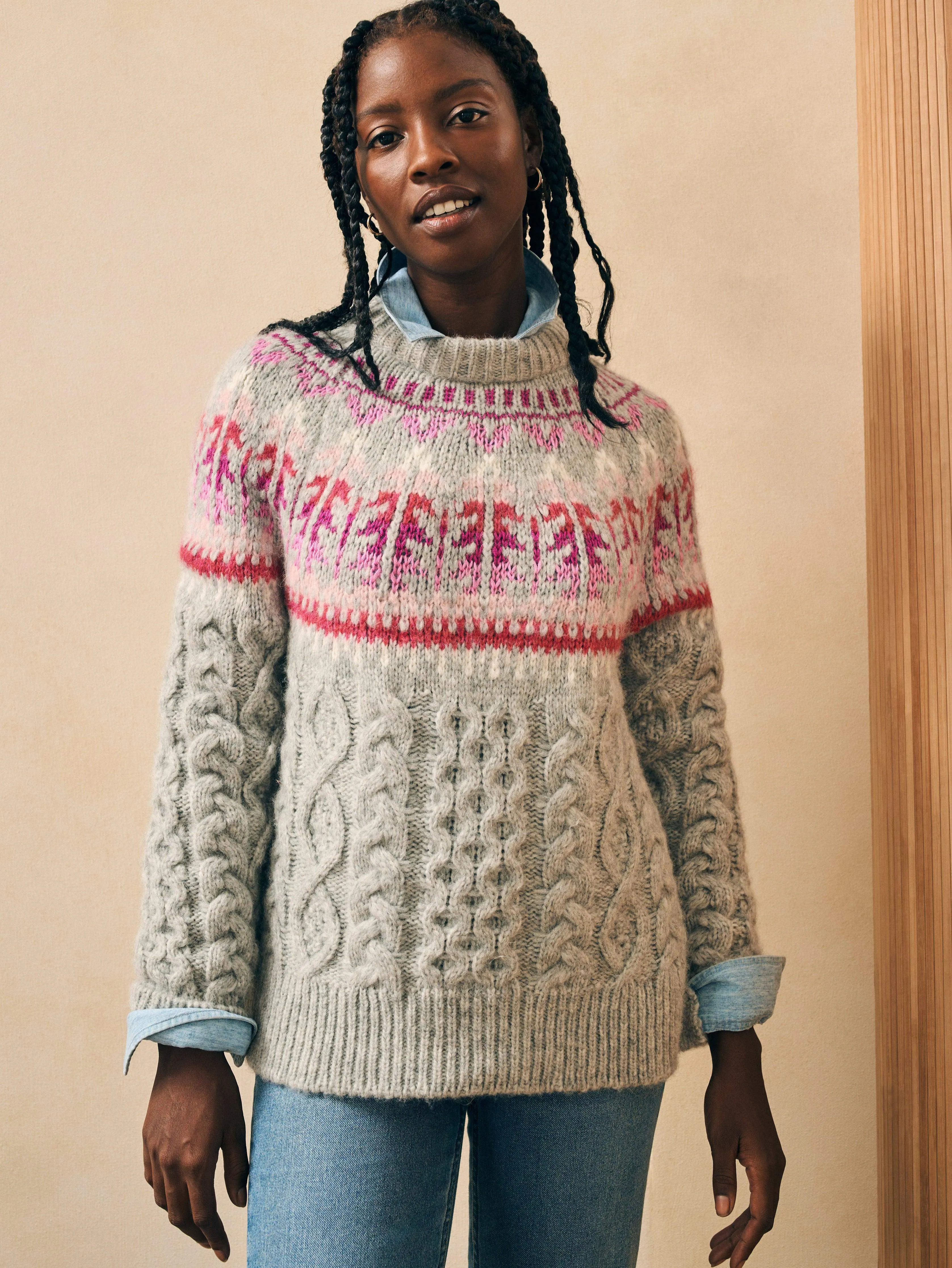 Native Knitter Frost Fair Isle Crew - Multi Sheep Camp sold by Faherty product image thumbnail 3