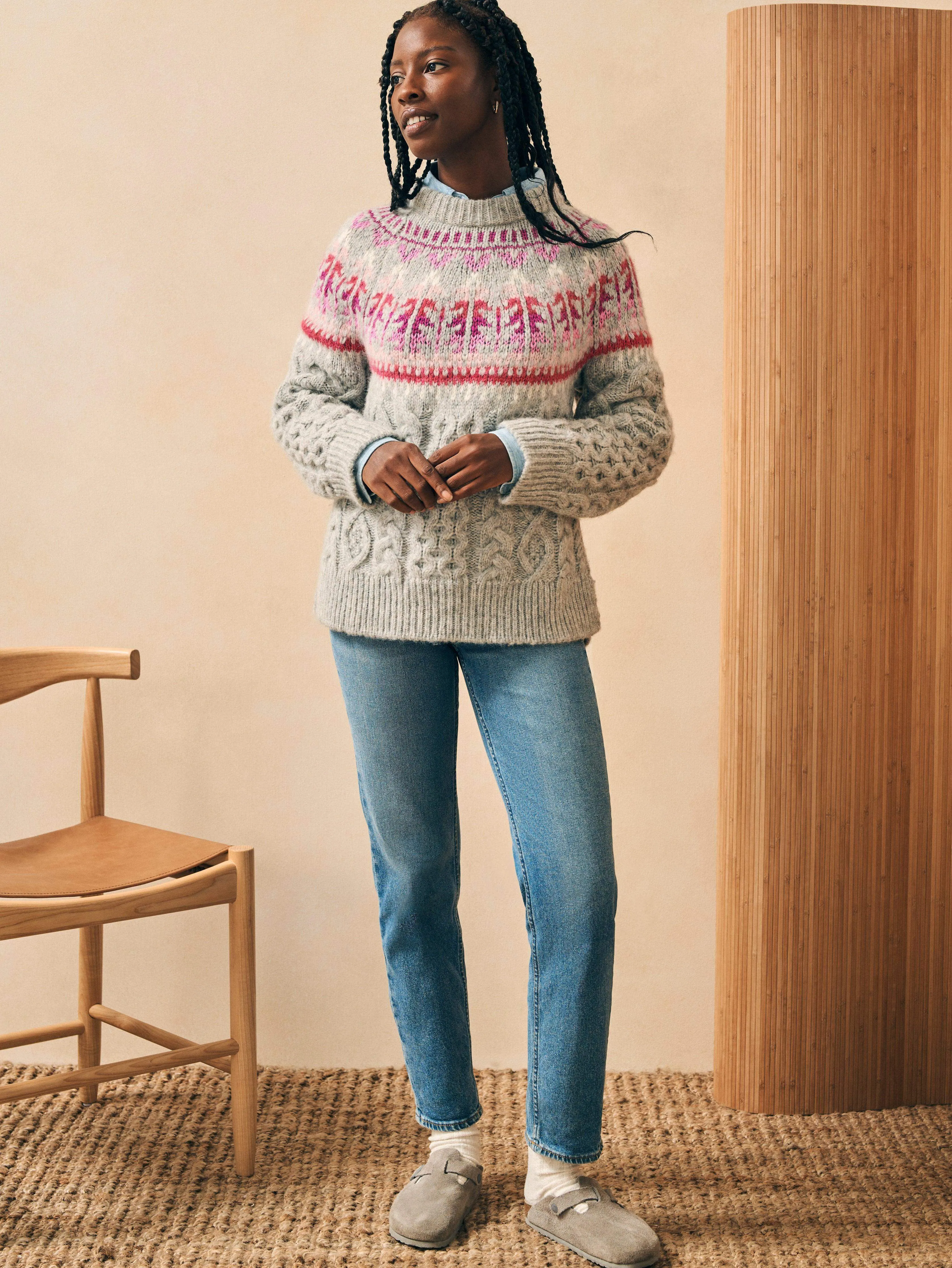 Native Knitter Frost Fair Isle Crew - Multi Sheep Camp sold by Faherty product image thumbnail 5