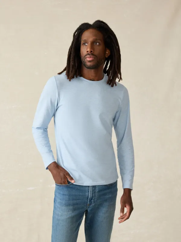 Movement™ Long-Sleeve T-Shirt - Cardiff Blue Heather sold by Faherty