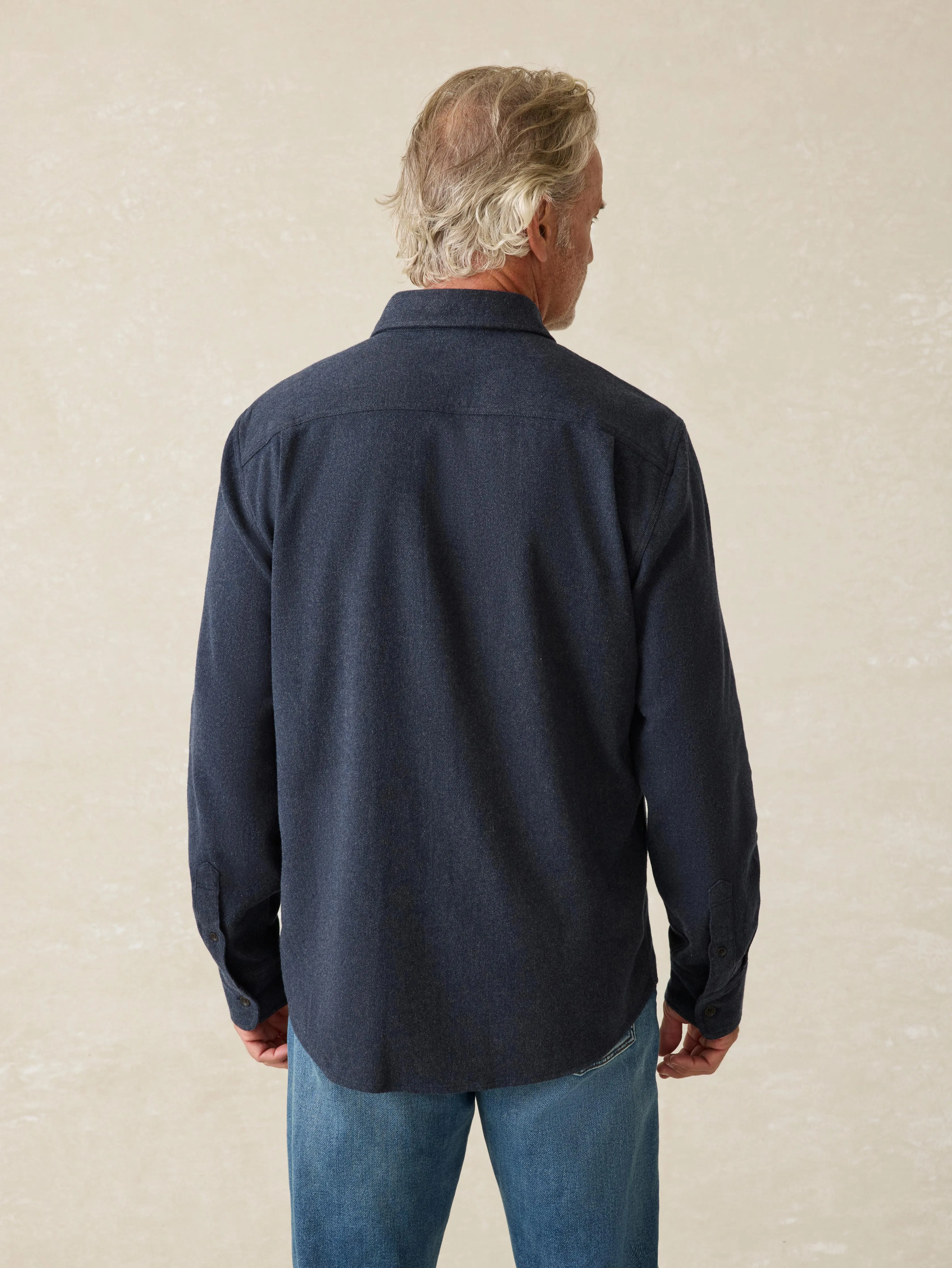 Super Brushed Flannel - Midnight Sky sold by Faherty product image thumbnail 5