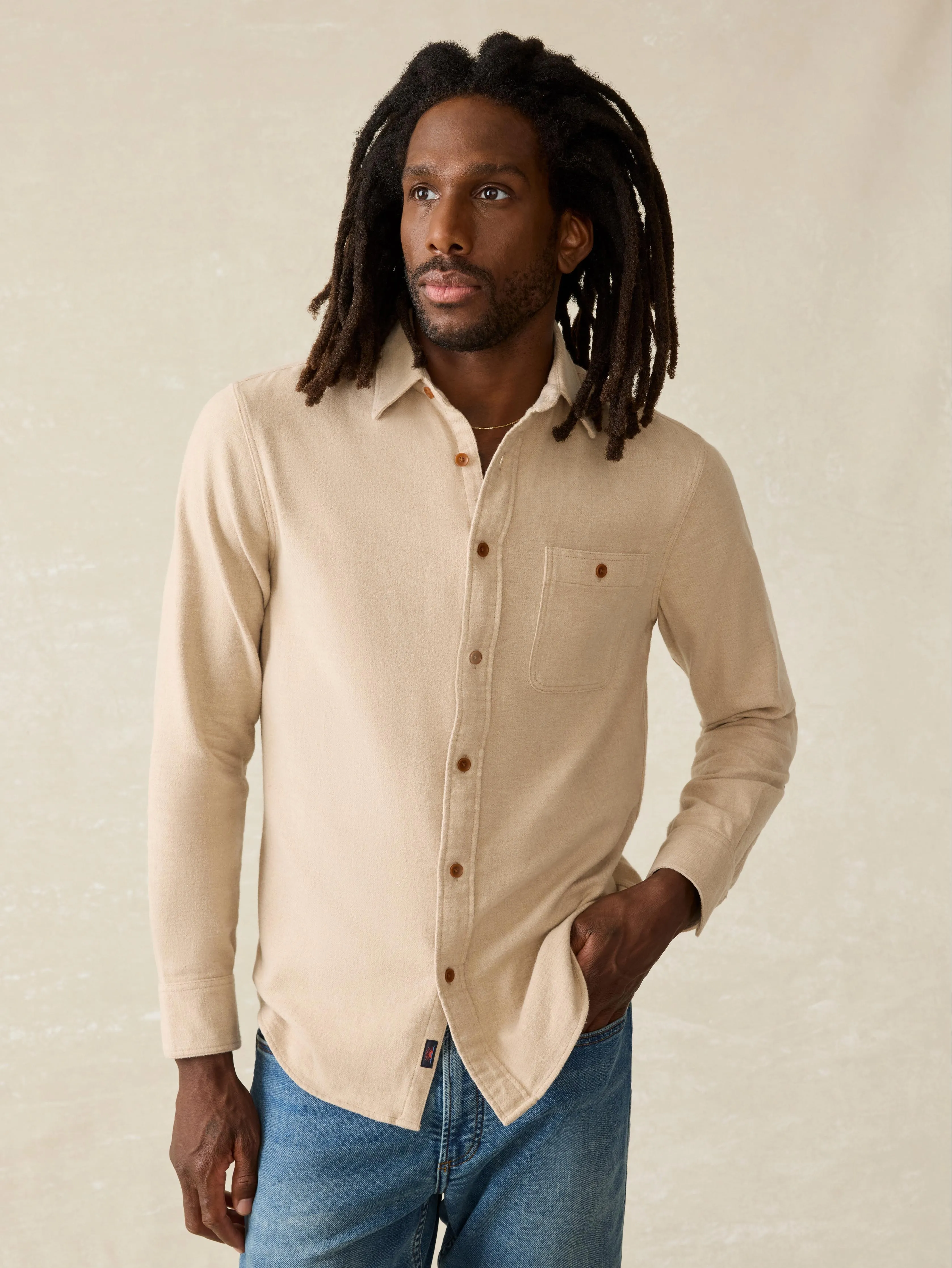 Super Brushed Flannel - Dune Coast sold by Faherty