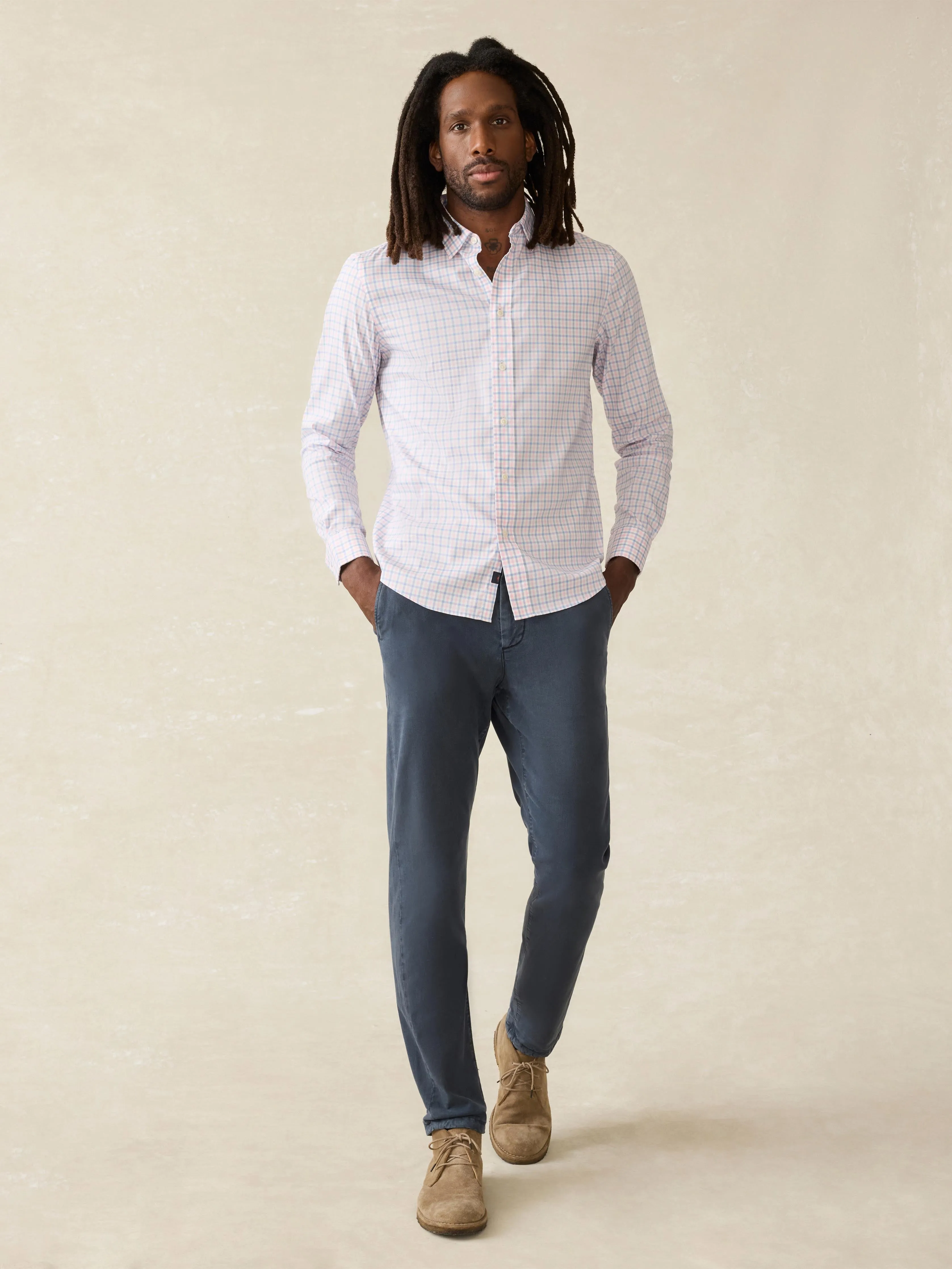 Movement™ Shirt - Coral Breeze Gingham sold by Faherty product image thumbnail 3