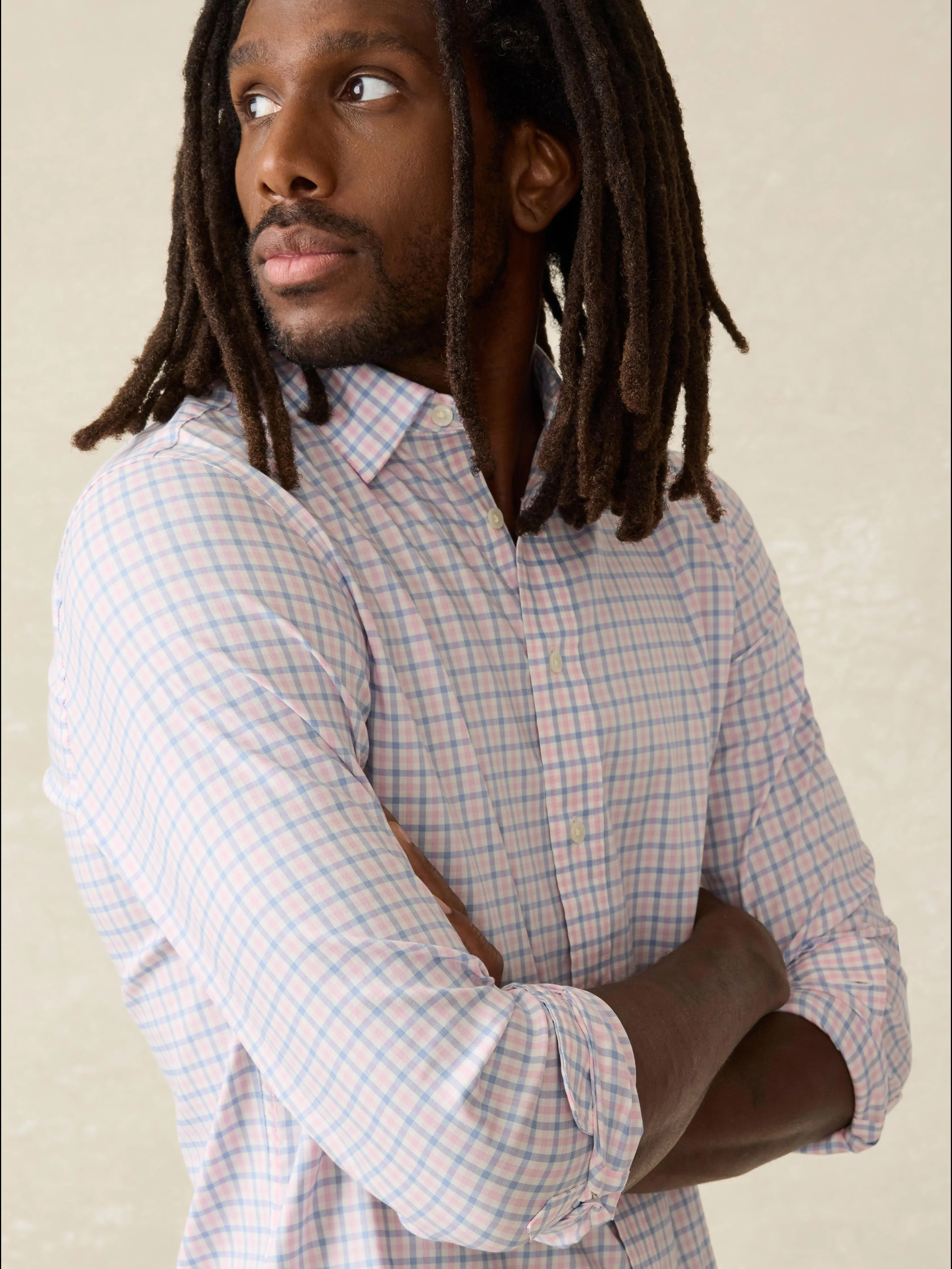 Movement™ Shirt - Coral Breeze Gingham sold by Faherty product image thumbnail 2