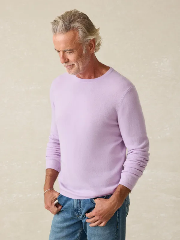 Tropical Cashmere Crewneck Sweater - Coastal Lavender sold by Faherty