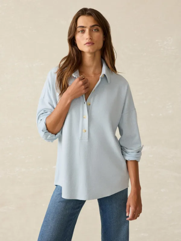 Legend™ Sweater Montana Pullover - Ice Blue Twill sold by Faherty