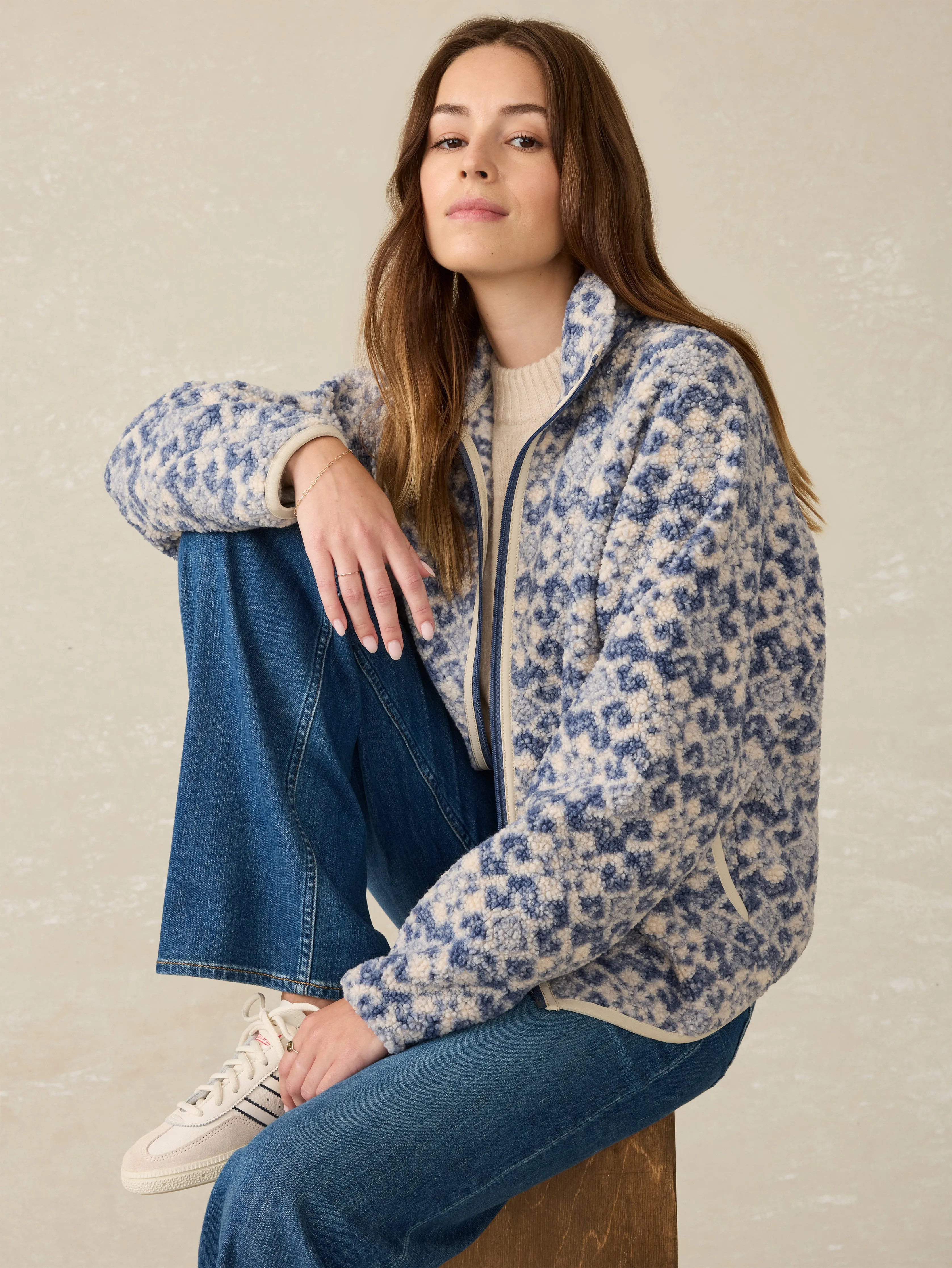 Fireside Fleece Jacket - Vintage Snowflake Geo sold by Faherty product image thumbnail 5