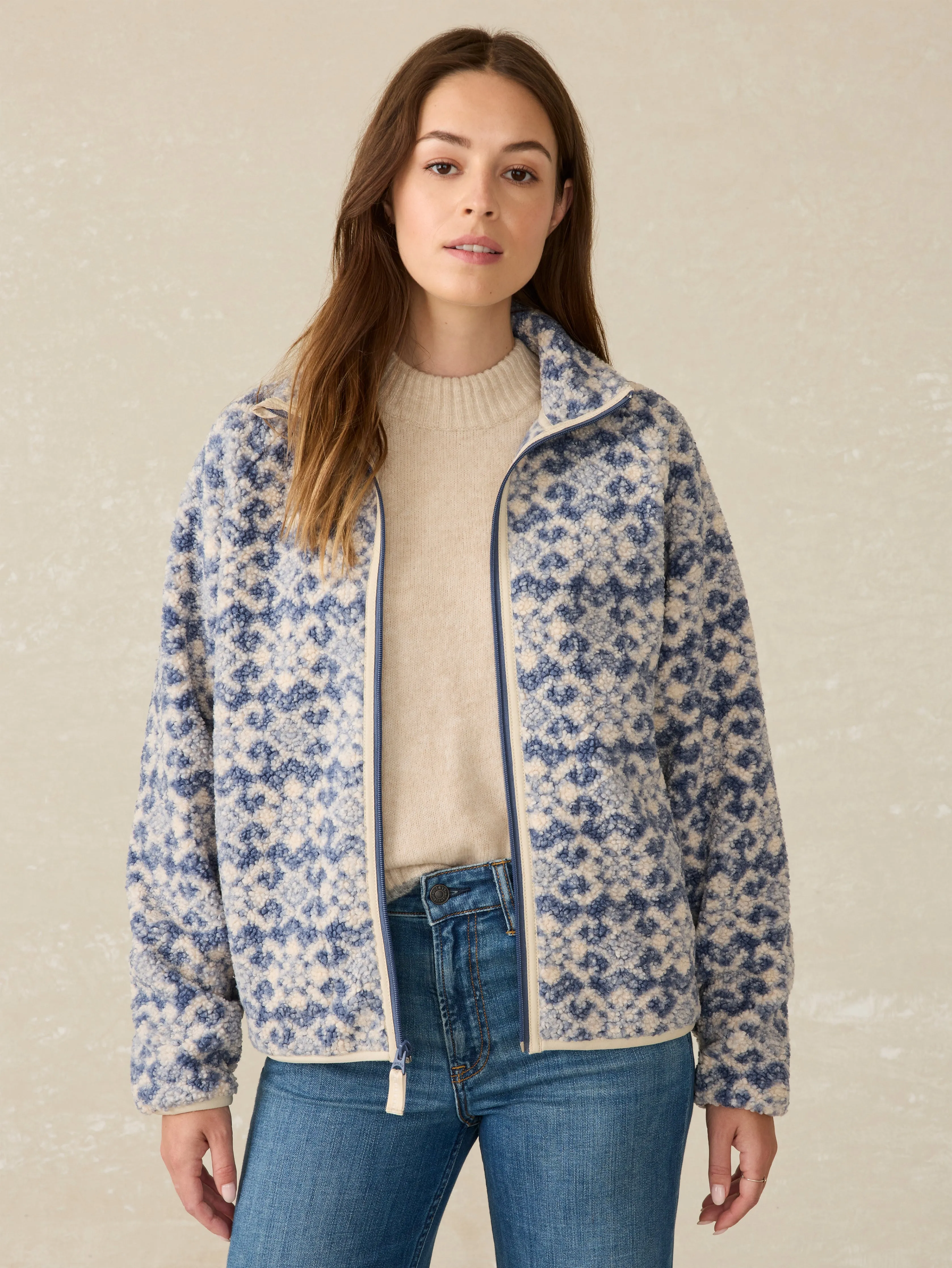 Fireside Fleece Jacket - Vintage Snowflake Geo sold by Faherty product image thumbnail 2
