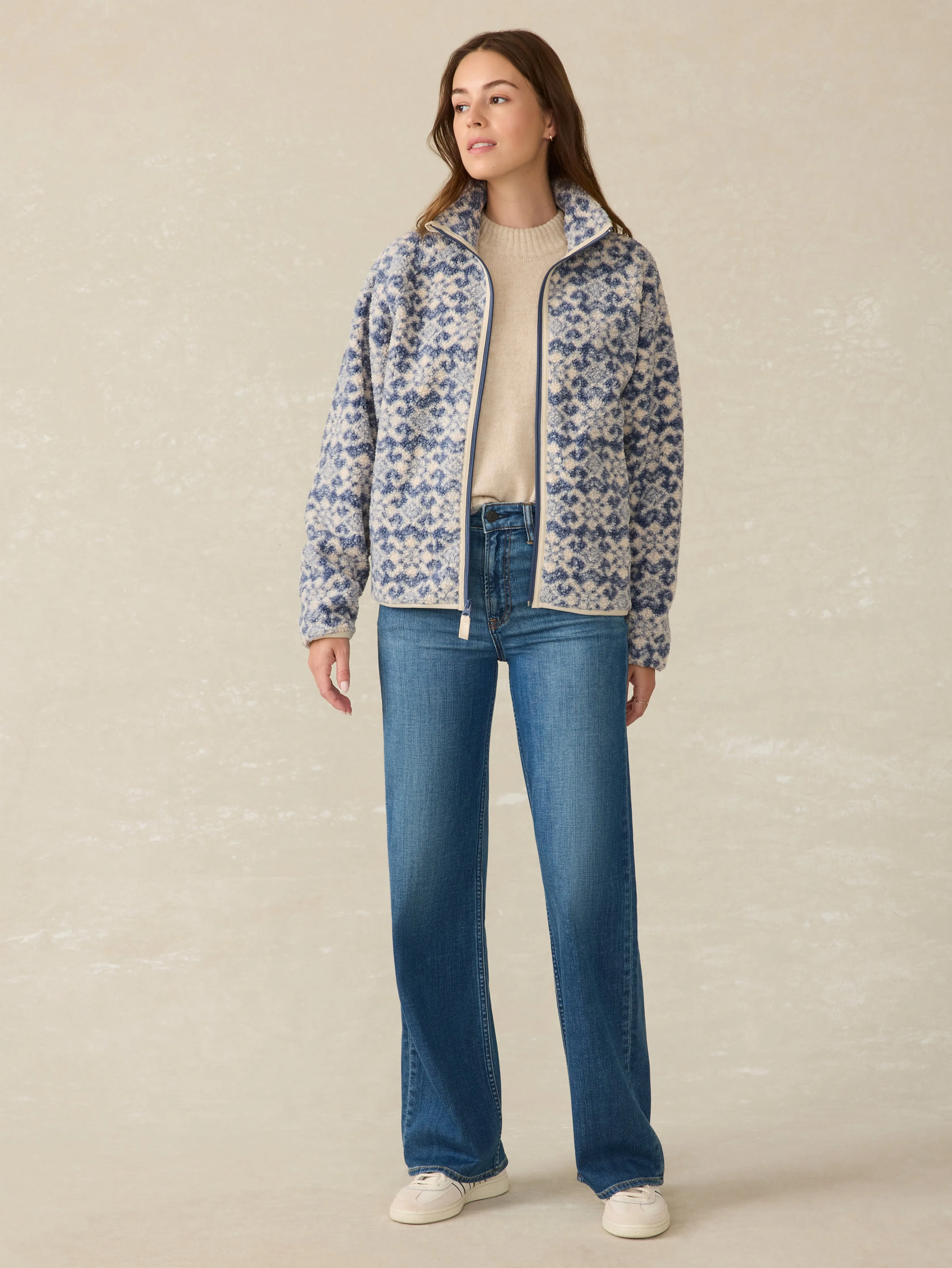 Fireside Fleece Jacket - Vintage Snowflake Geo sold by Faherty product image thumbnail 4