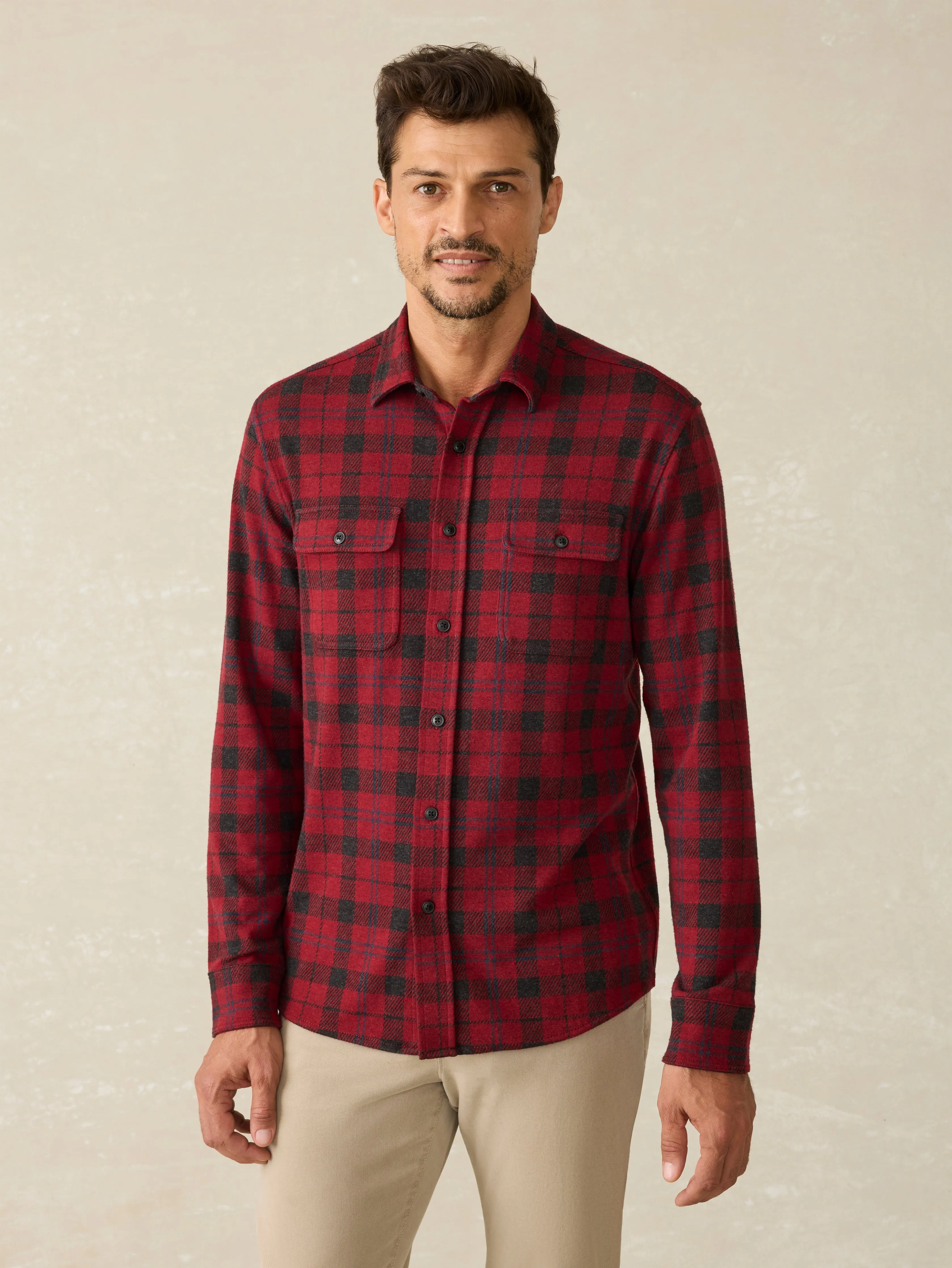 Legend™ Sweater Shirt - Cherry Creek Plaid sold by Faherty