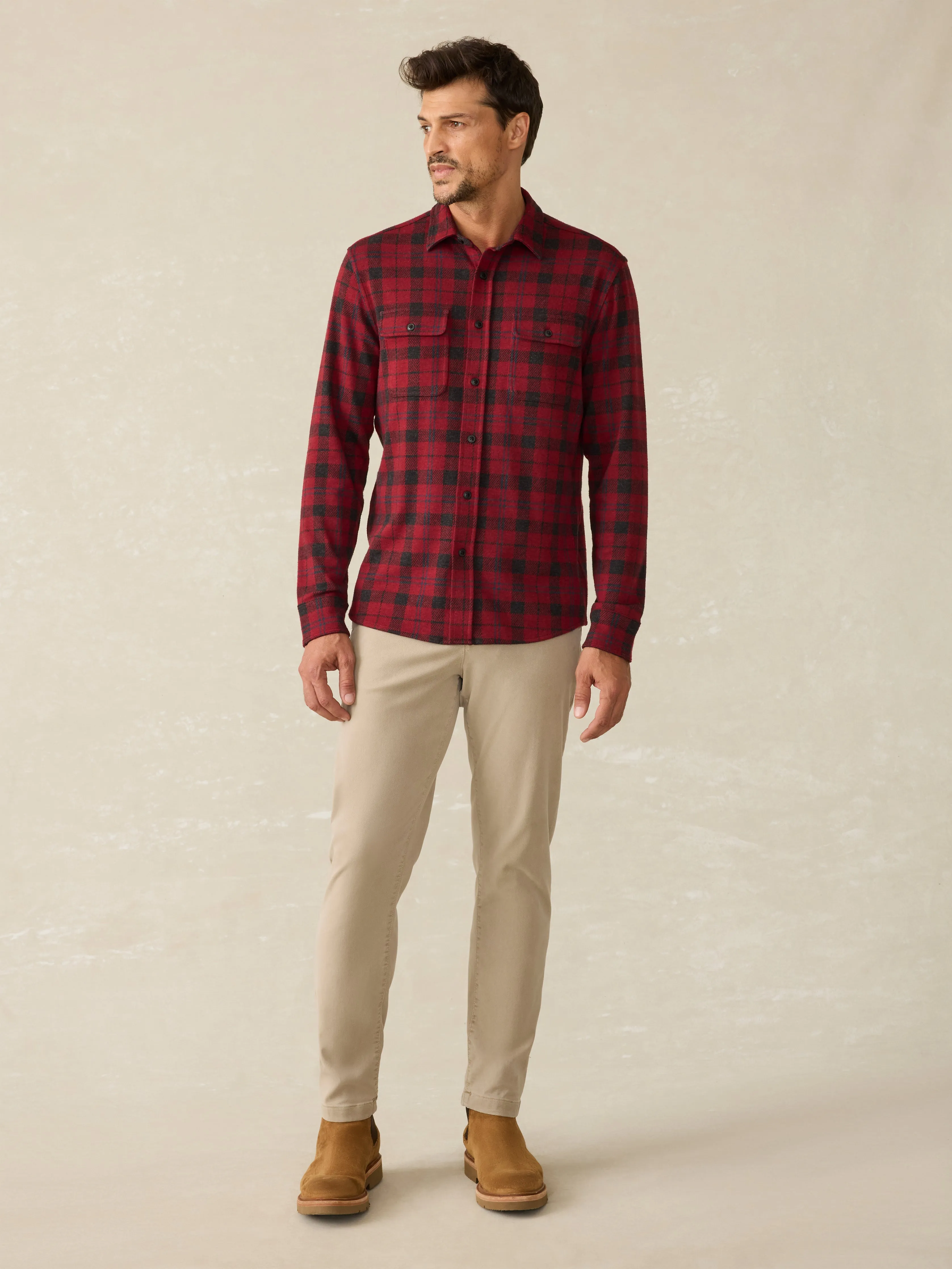 Legend™ Sweater Shirt - Cherry Creek Plaid sold by Faherty product image thumbnail 5
