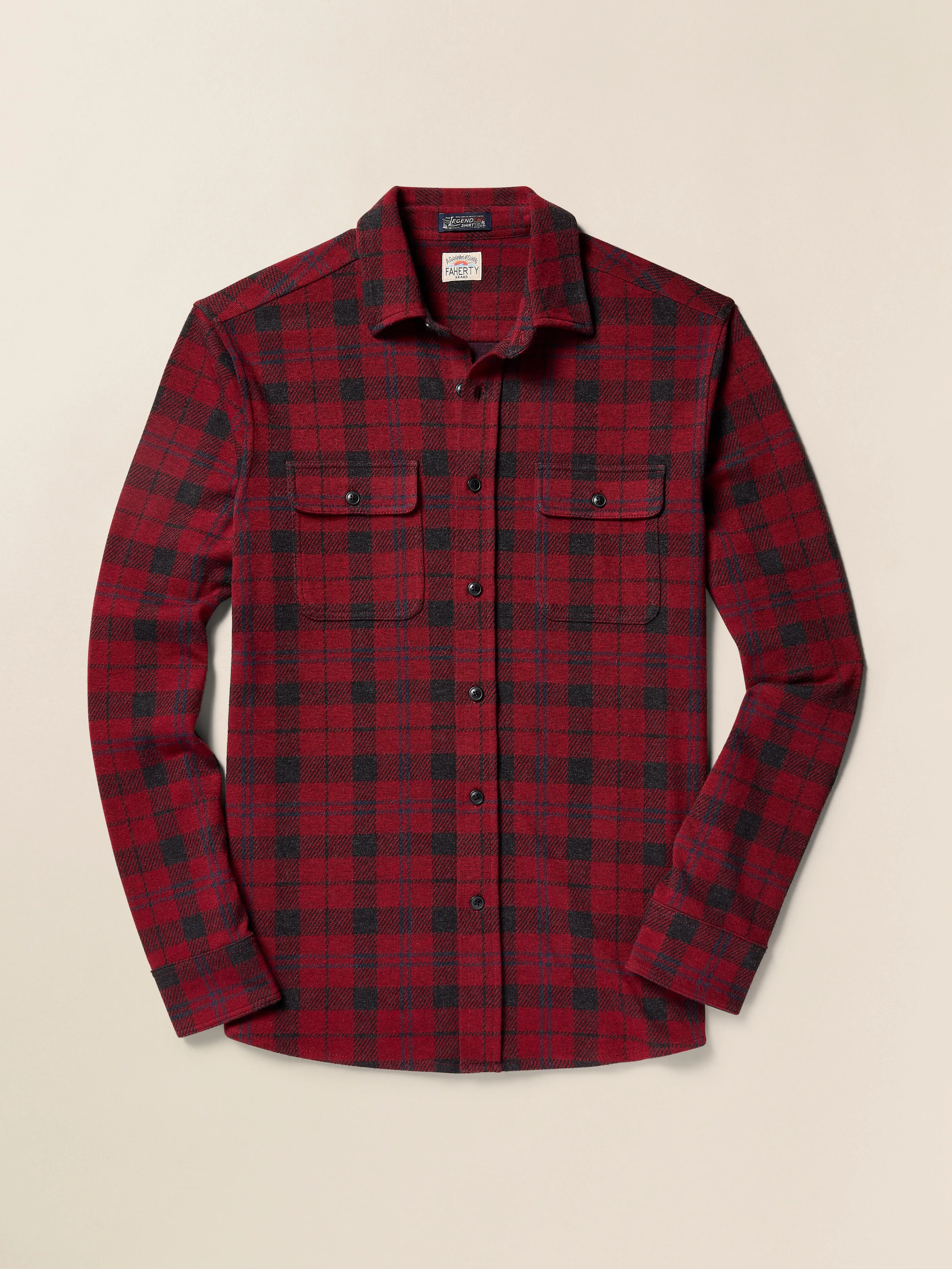 Legend™ Sweater Shirt - Cherry Creek Plaid sold by Faherty product image thumbnail 3
