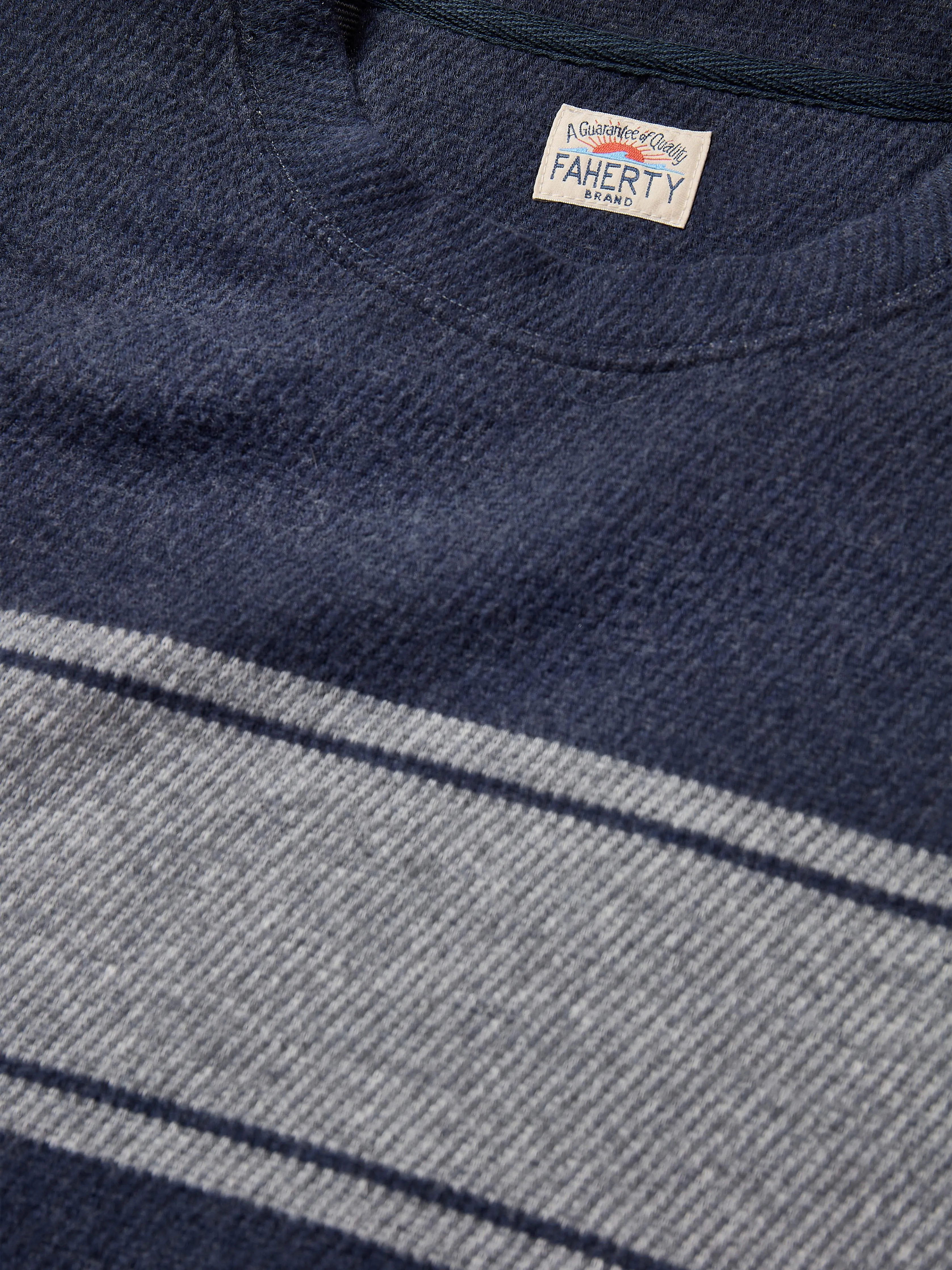 Legend™ Surf Stripe Sweater Crew - Brighton Navy Surf Stripe sold by Faherty product image thumbnail 2