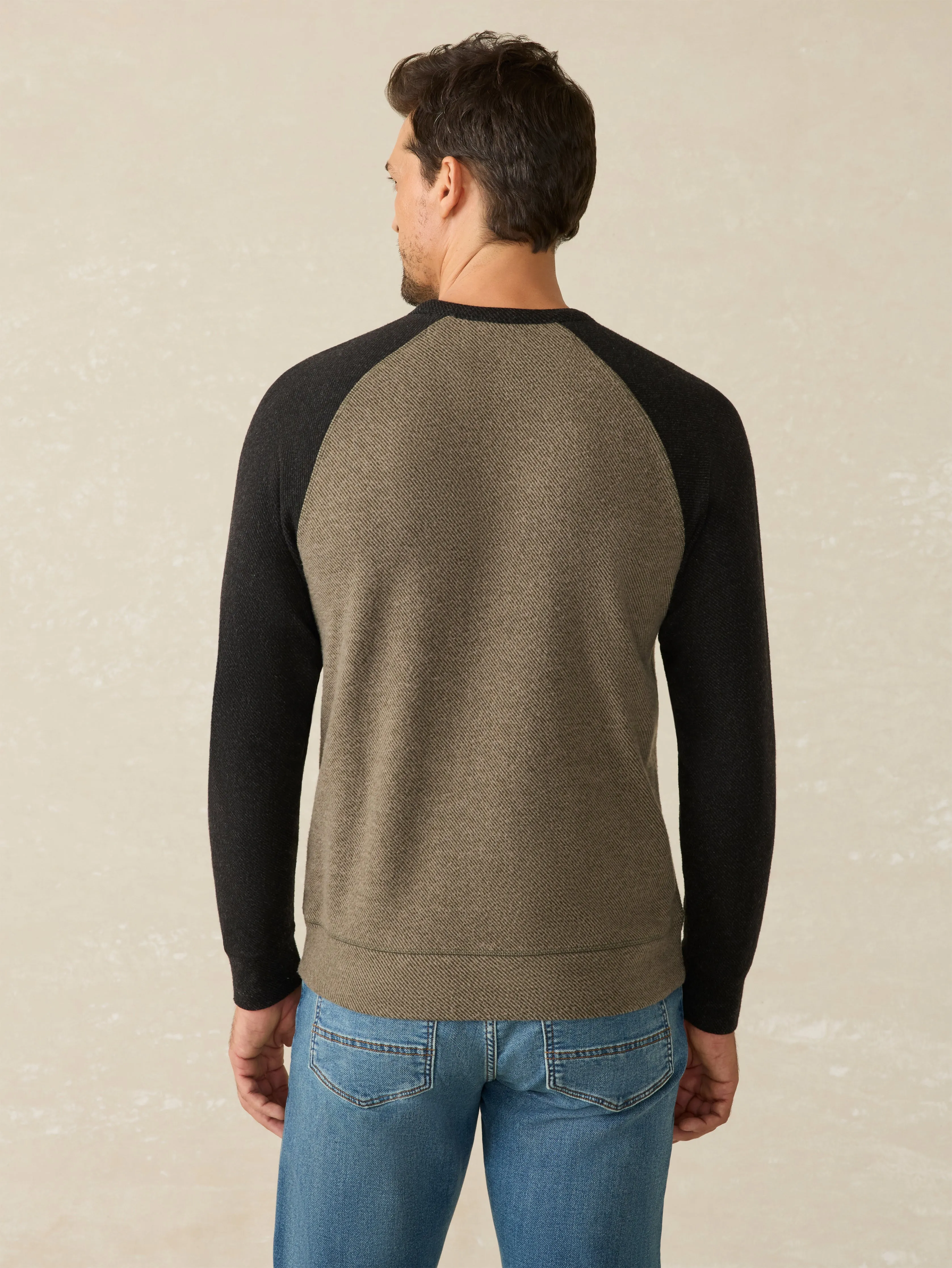 Legend™ Baseball Sweater Crew - Mossy Charcoal sold by Faherty product image thumbnail 5