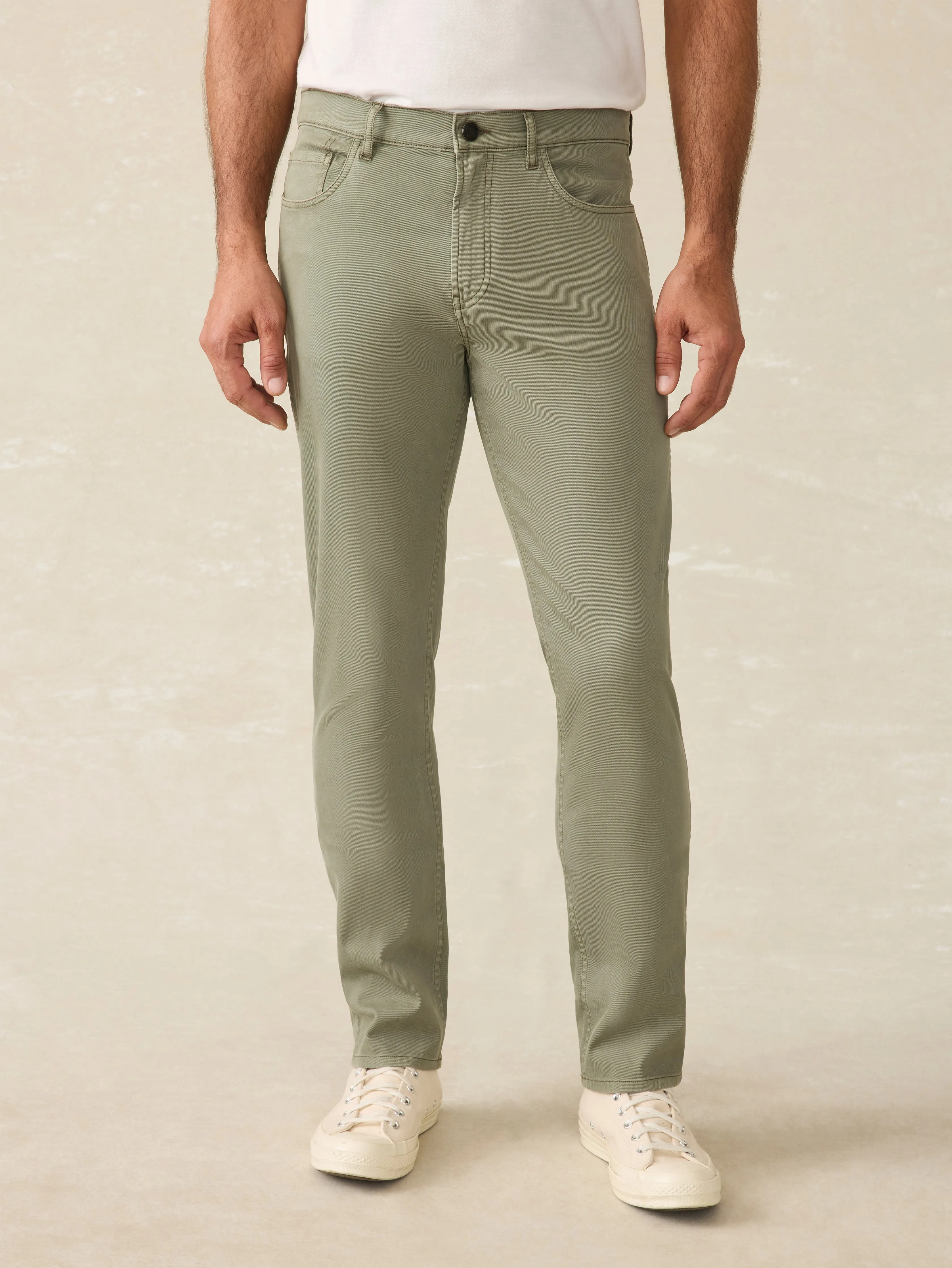 Comfort Twill 5-Pocket - Surplus Green sold by Faherty