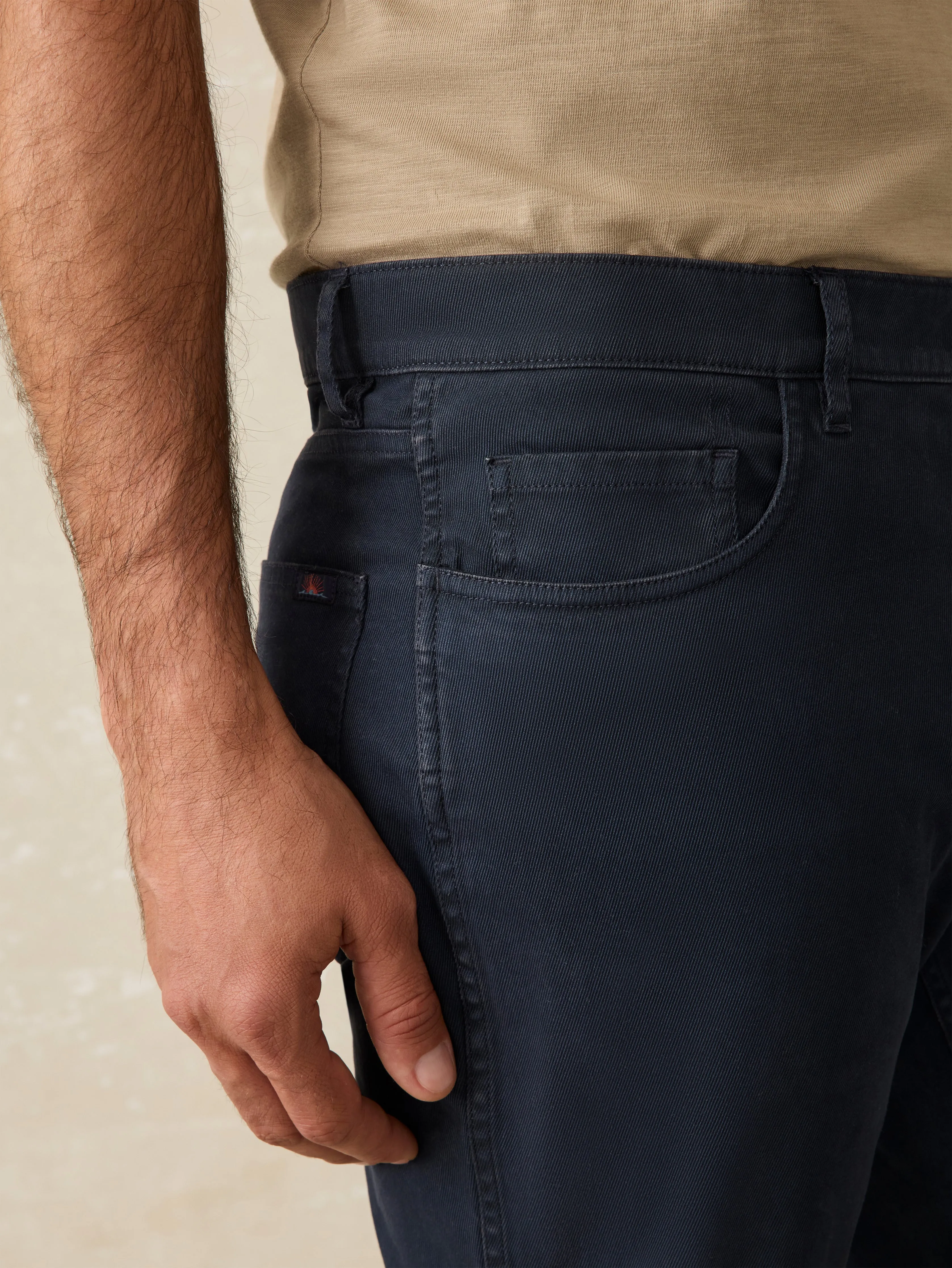 Comfort Twill 5-Pocket - Navy sold by Faherty product image thumbnail 2
