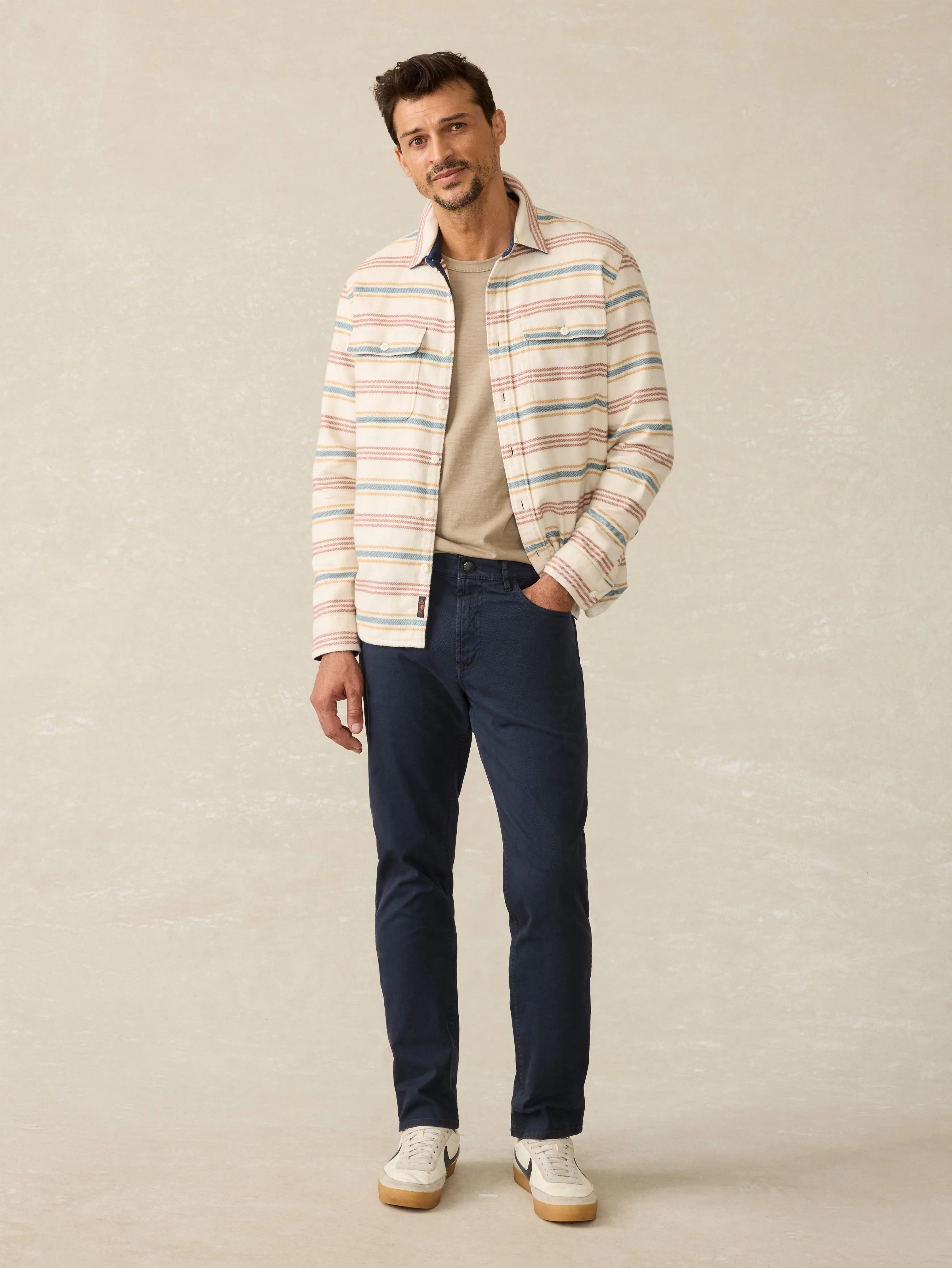 Comfort Twill 5-Pocket - Navy sold by Faherty product image thumbnail 3