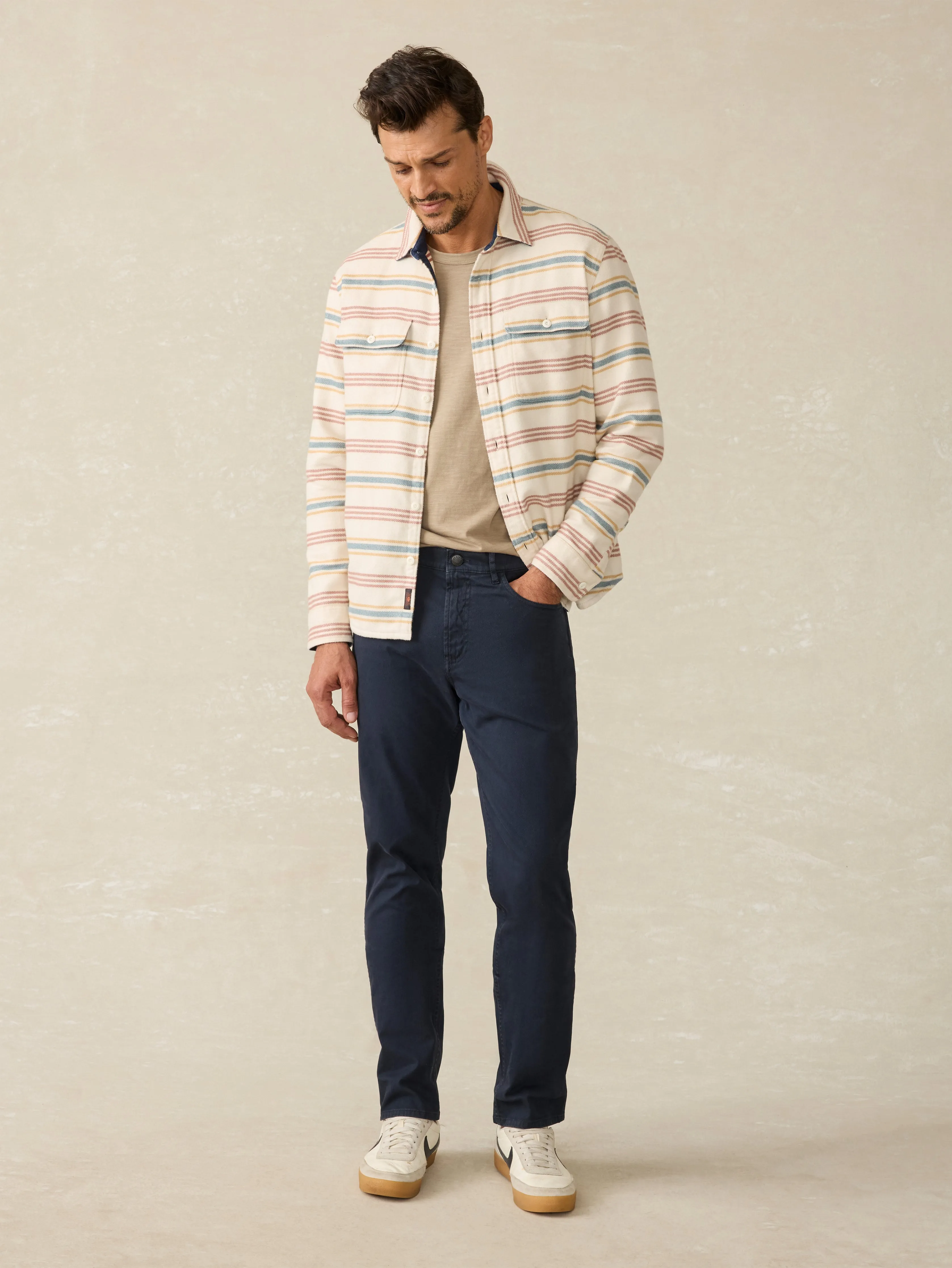 Comfort Twill 5-Pocket - Navy sold by Faherty product image thumbnail 4