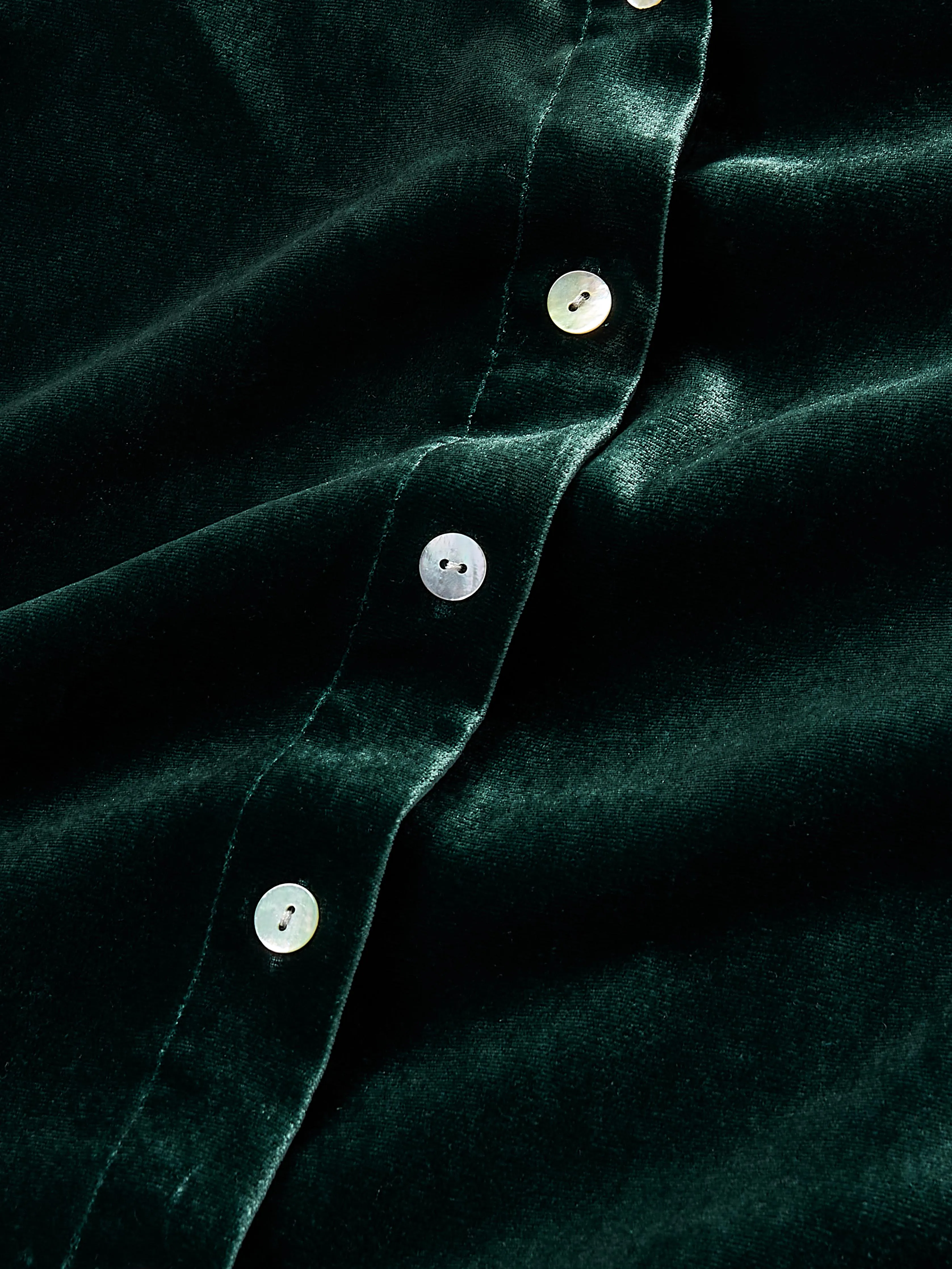 Stretch Silk Velvet Genevieve Shirt - Sea Moss sold by Faherty product image thumbnail 2