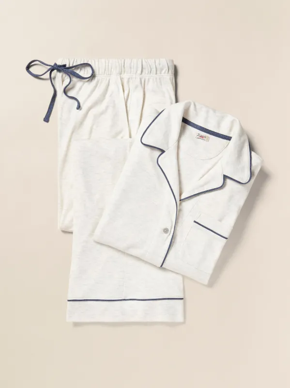 Cloud Pajama Pant Set - Ivory Heather sold by Faherty