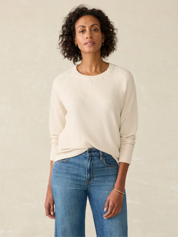 Legend™ Waffle Layering Crew - Oatmeal sold by Faherty