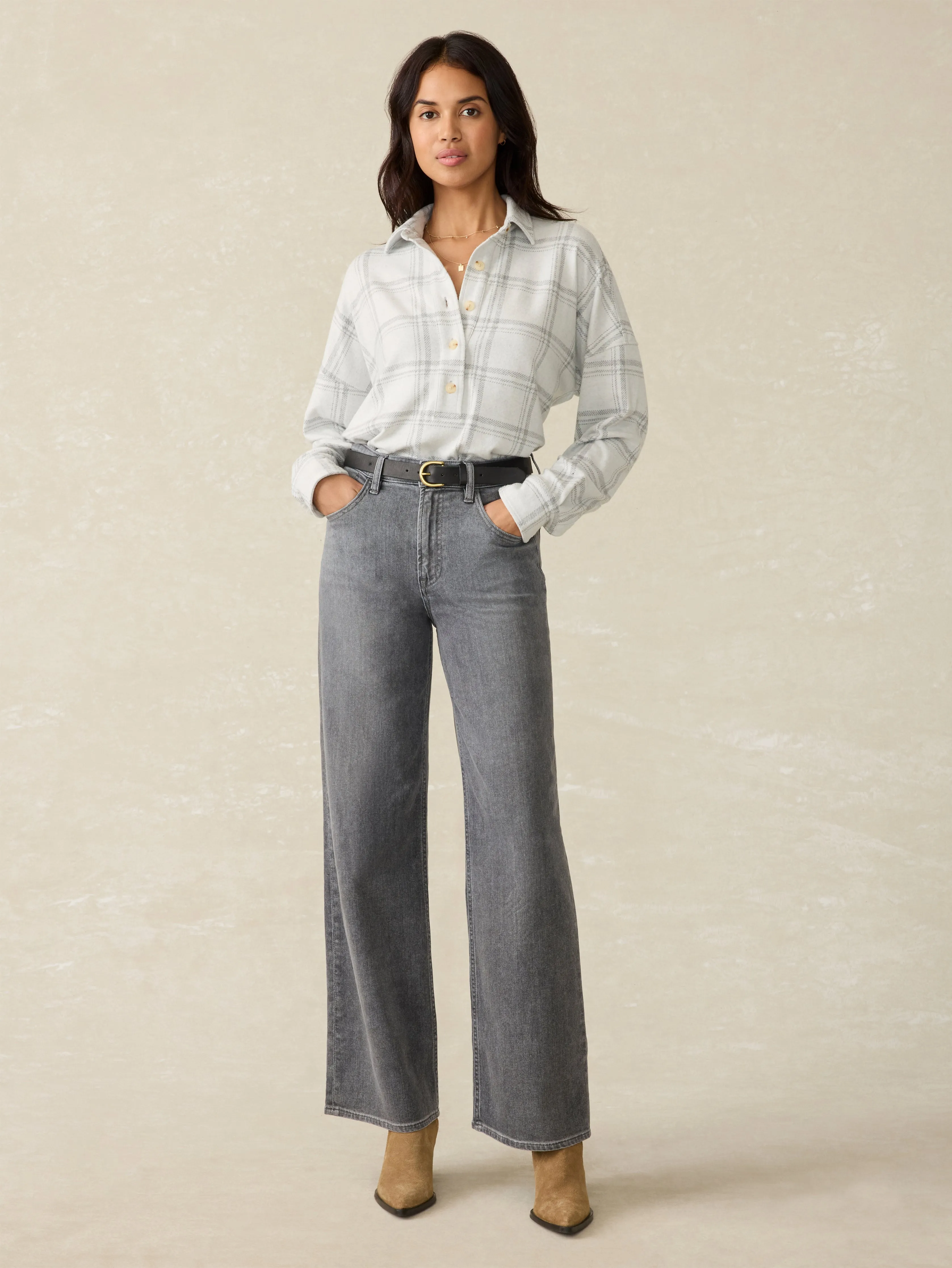 Dream Jean Wide Leg - Ash Grey Wash sold by Faherty product image thumbnail 4