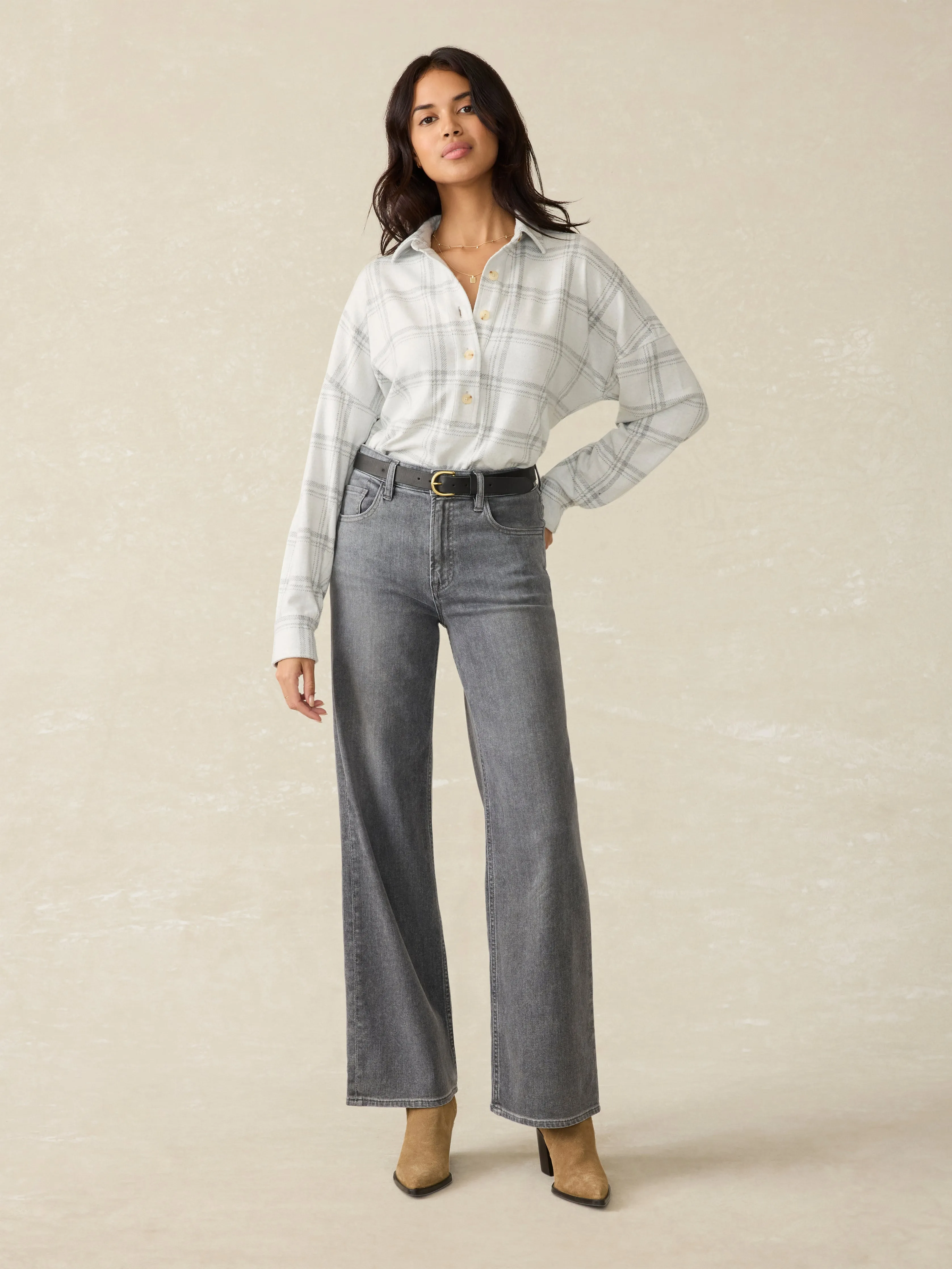 Dream Jean Wide Leg - Ash Grey Wash sold by Faherty product image thumbnail 3