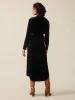 Stretch Silk Velvet Riley Midi Dress - Black sold by Faherty