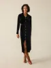 Stretch Silk Velvet Riley Midi Dress - Black sold by Faherty