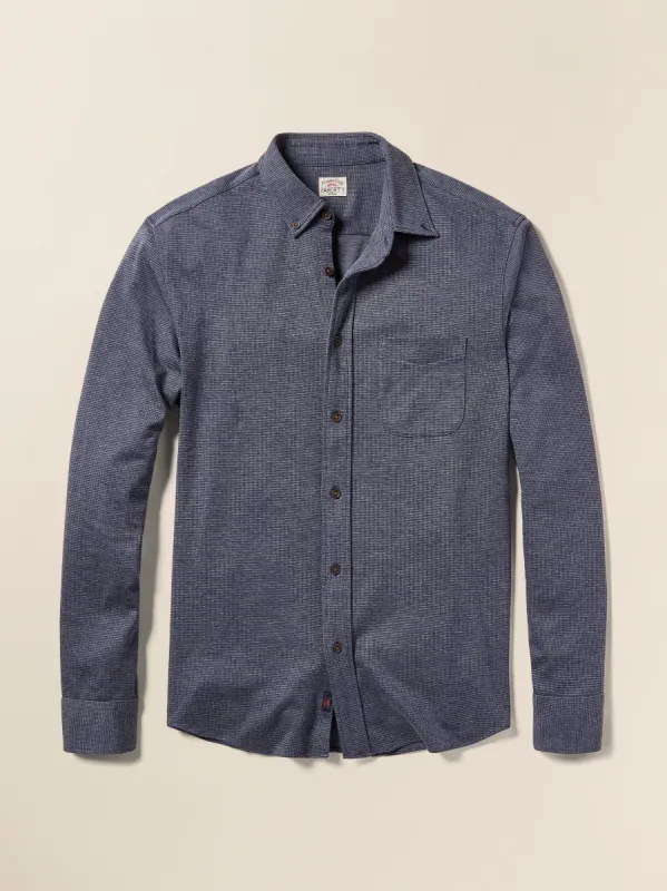 Coastline Knit Shirt - Twilight Houndstooth sold by Faherty