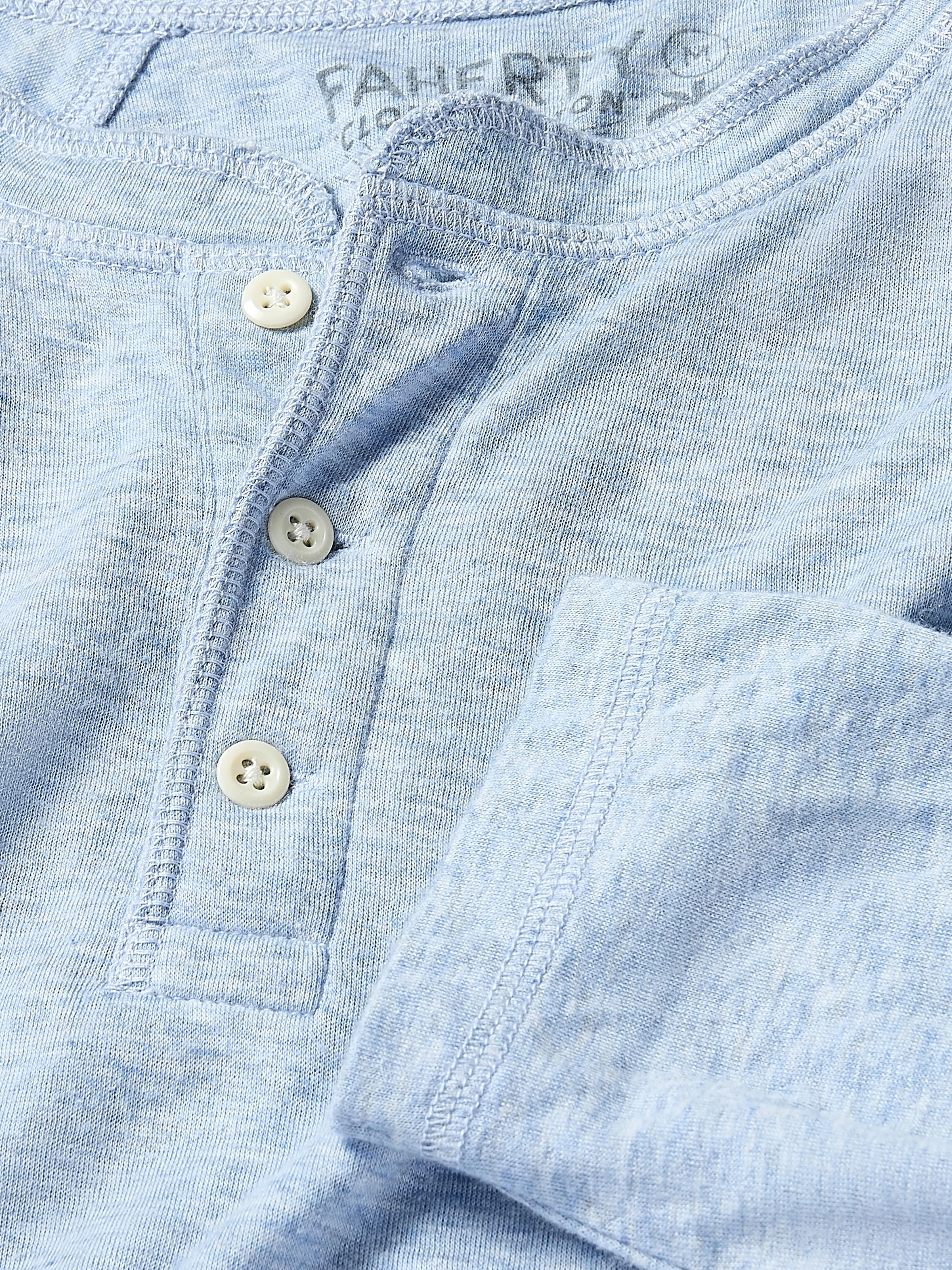 Long-Sleeve Cloud Henley (Tall) - Light Blue Heather sold by Faherty product image thumbnail 2