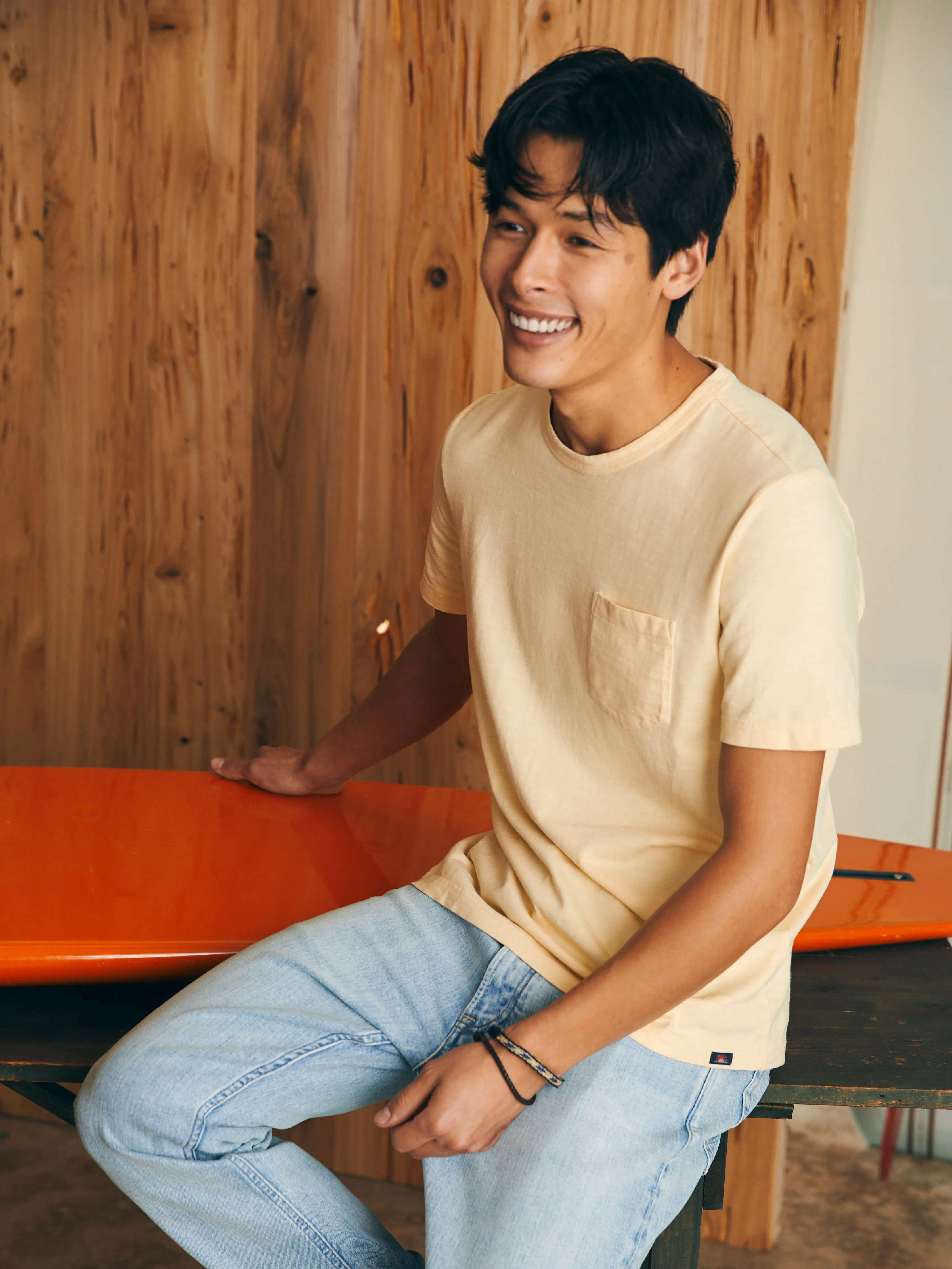 Sunwashed Pocket Tee - Sunny Days sold by Faherty