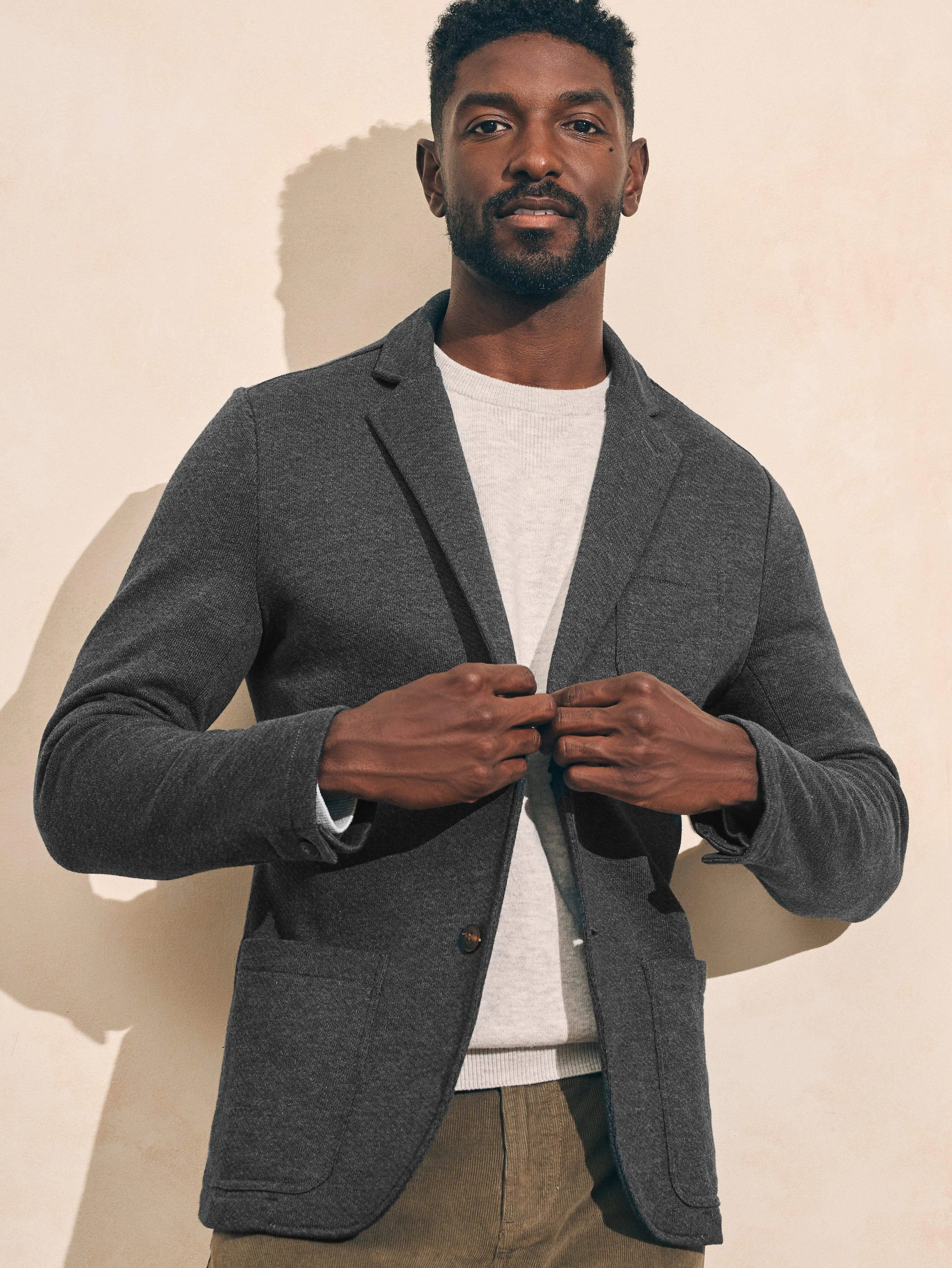Inlet Knit Blazer - Black Sky Melange sold by Faherty product image thumbnail 4