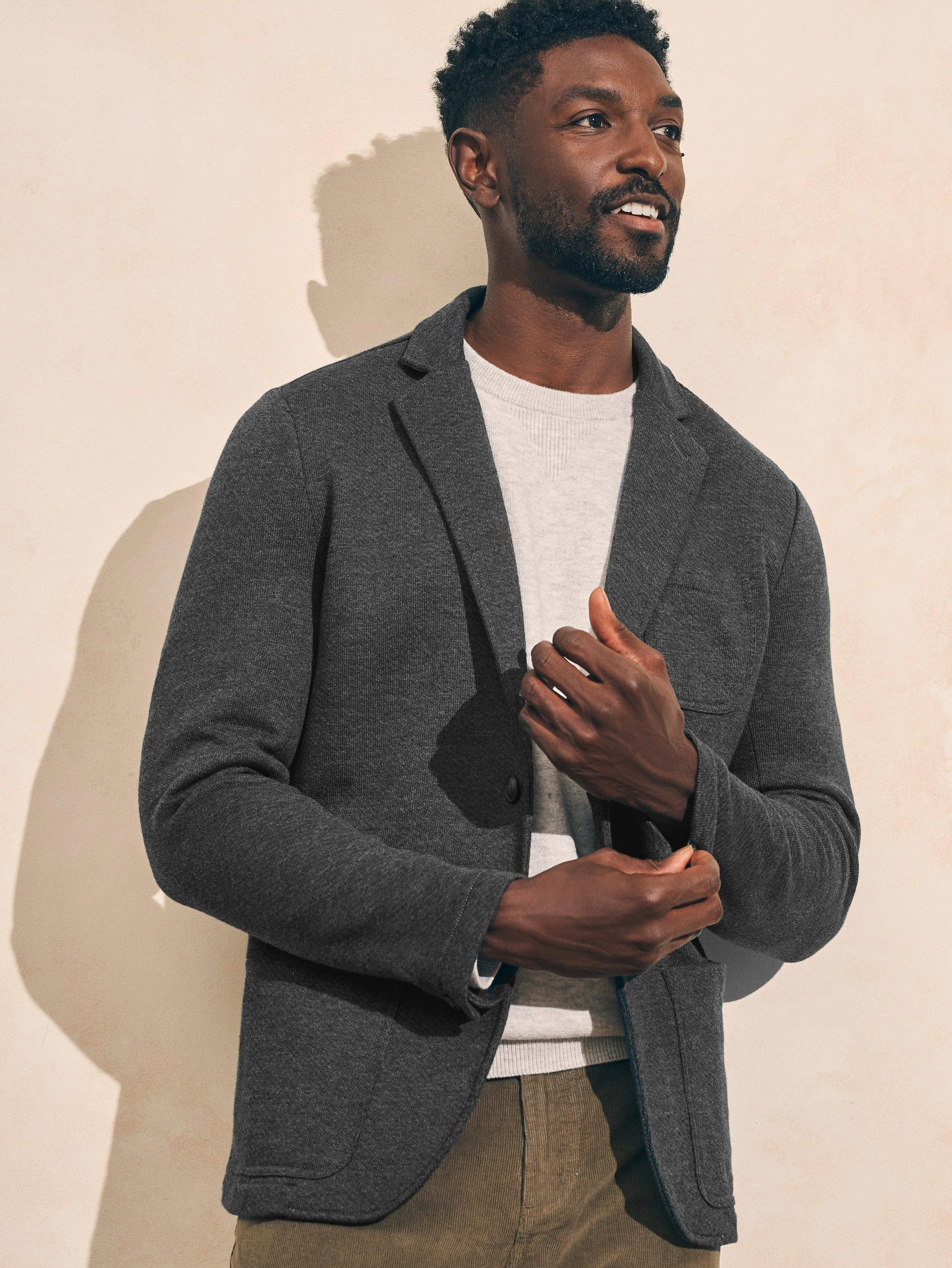 Inlet Knit Blazer - Black Sky Melange sold by Faherty product image thumbnail 3