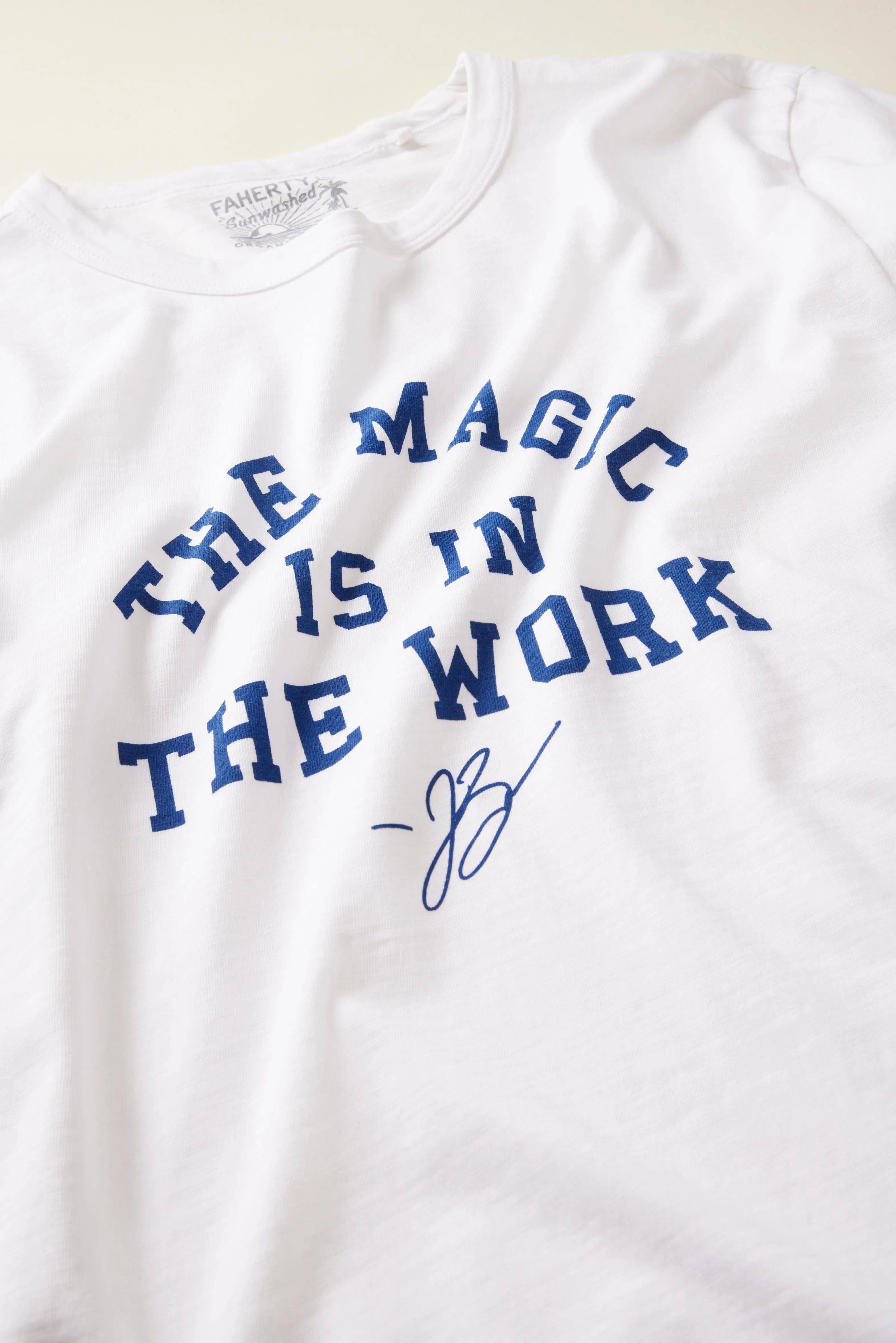 Jalen Brunson X Faherty Sunwashed Tee - White sold by Faherty product image thumbnail 2