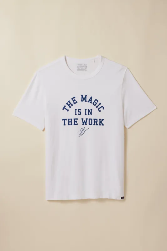 Jalen Brunson X Faherty Sunwashed Tee - White made by Faherty