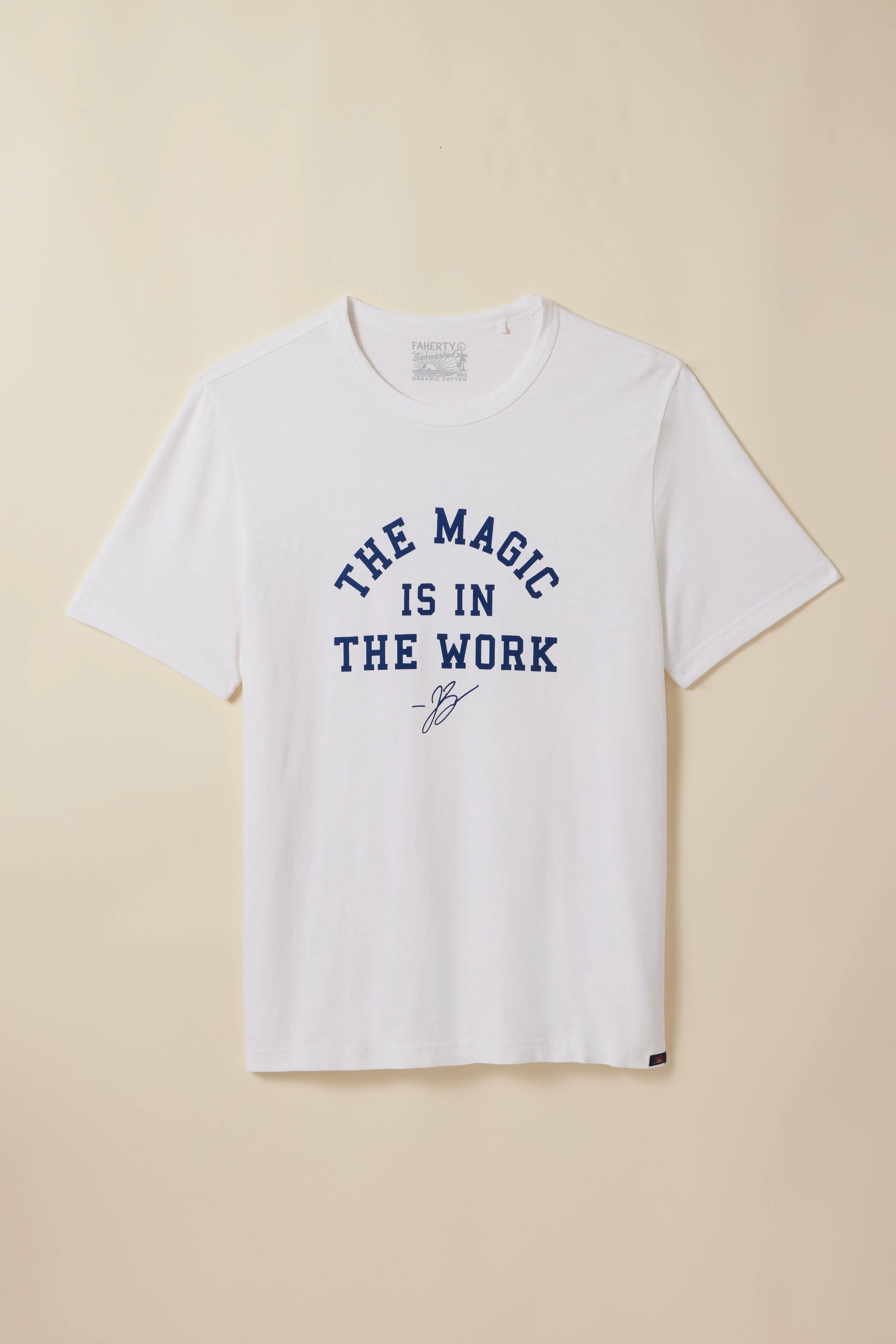 Jalen Brunson X Faherty Sunwashed Tee - White sold by Faherty