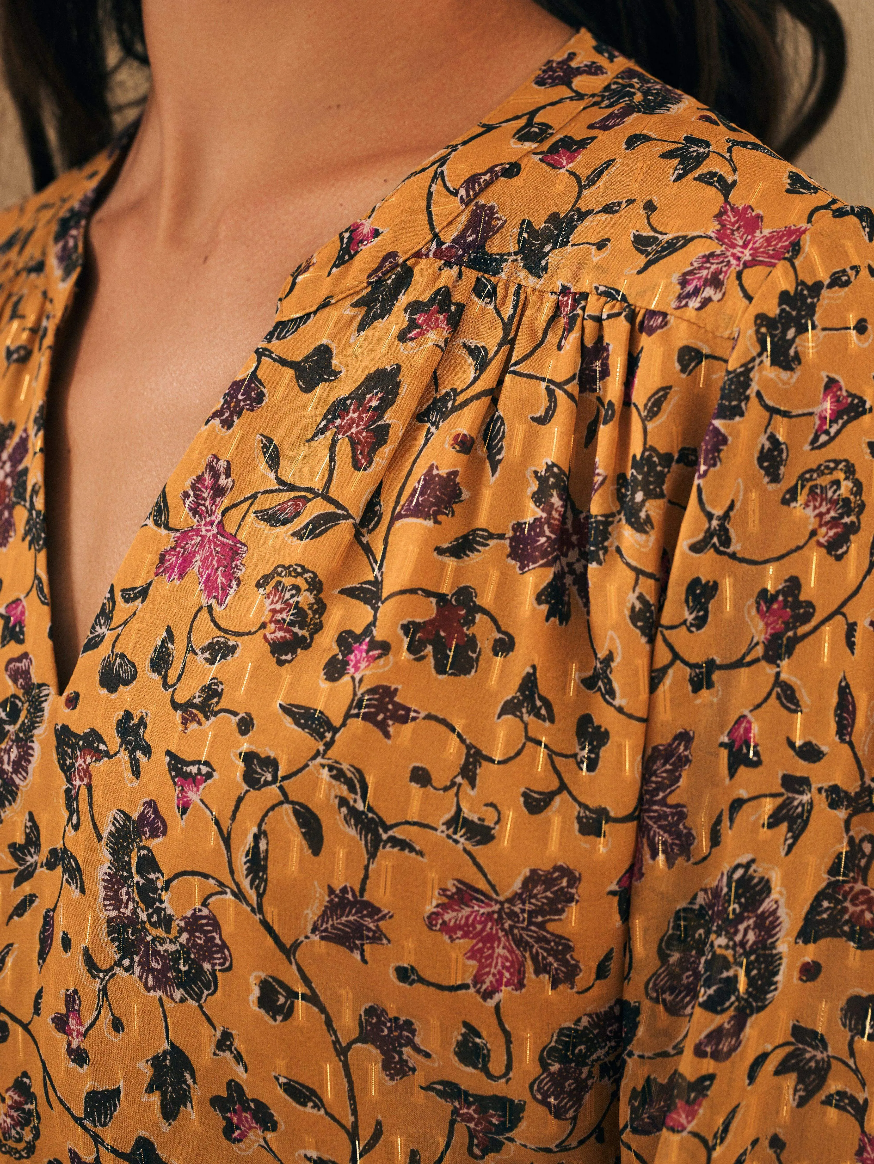 Silk Cotton Sage Wood Blouse - Tidal Bloom sold by Faherty product image thumbnail 3