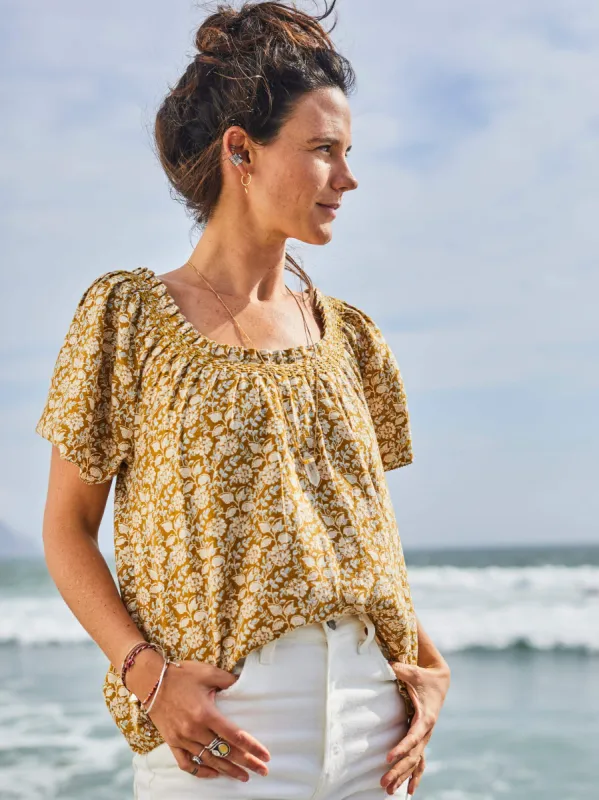 Annabelle Top - Golden Theodora Floral sold by Faherty