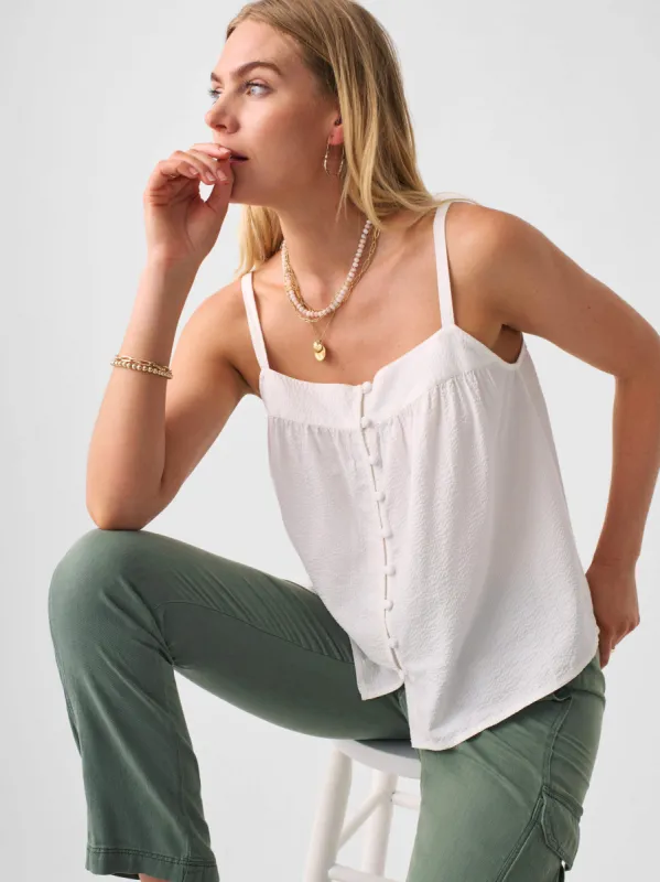 Marina Seersucker Top - White sold by Faherty