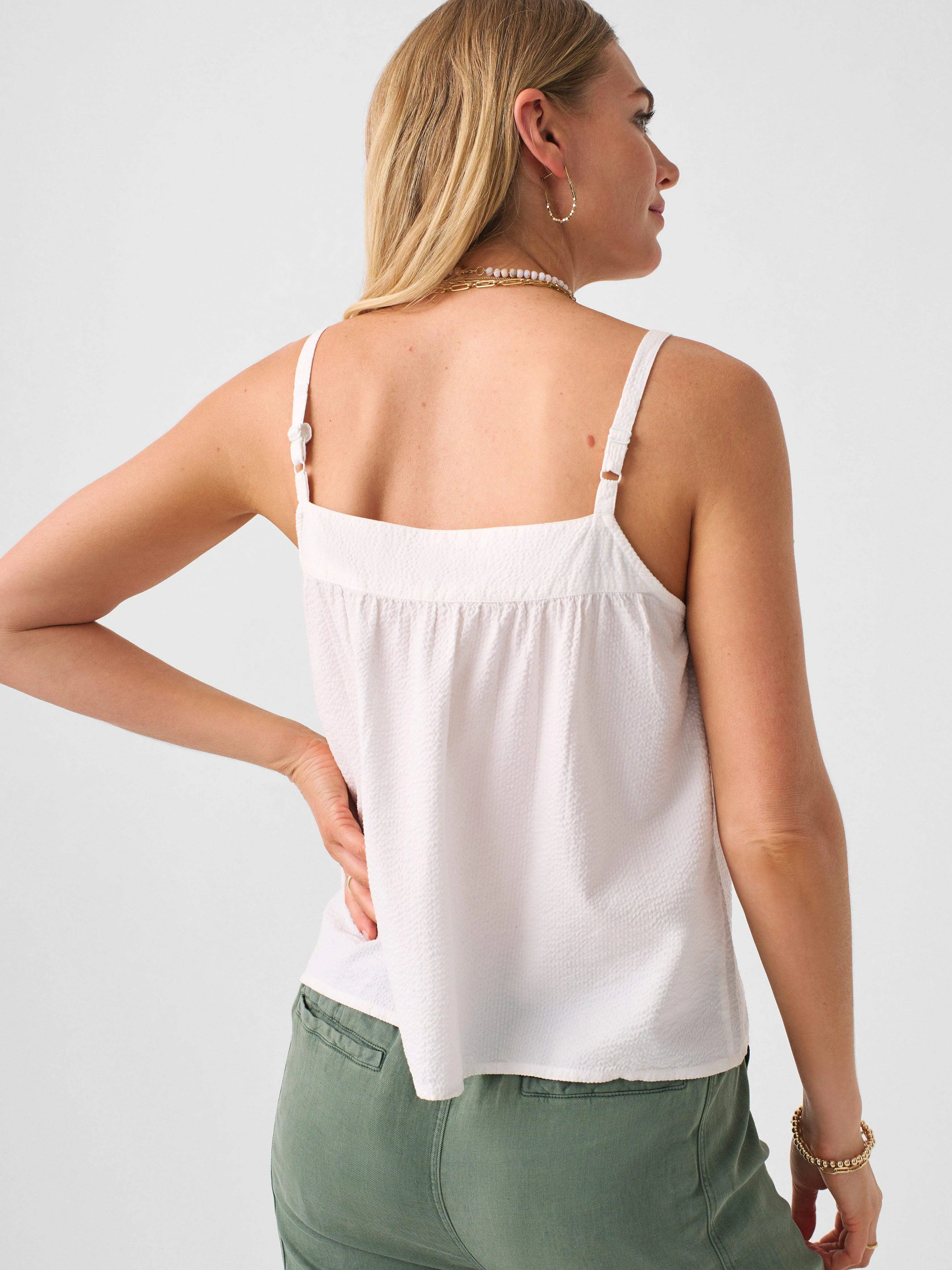 Marina Seersucker Top - White sold by Faherty product image thumbnail 5
