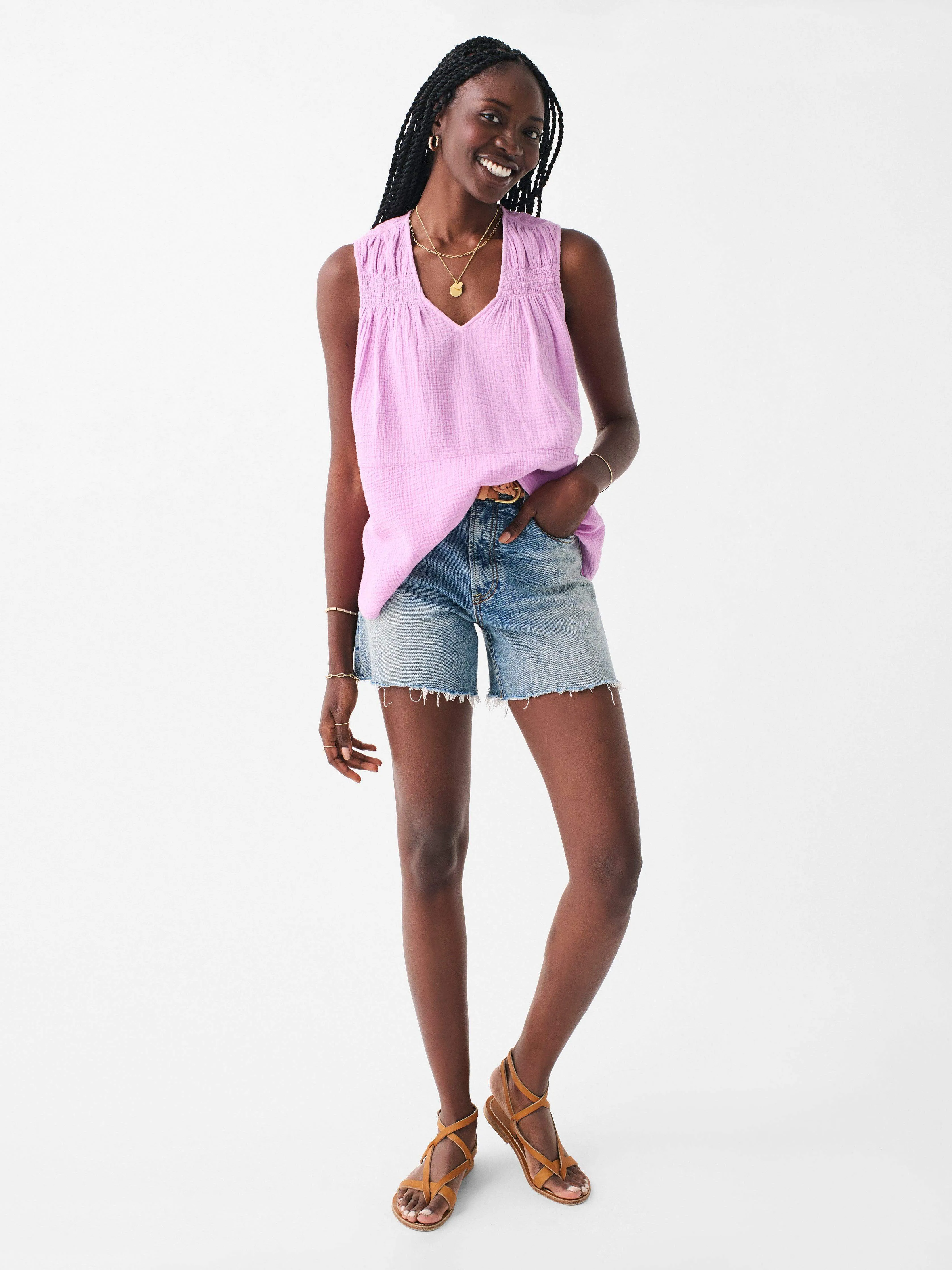 Dream Cotton Gauze Ainsley Top - Nirvana sold by Faherty product image thumbnail 3