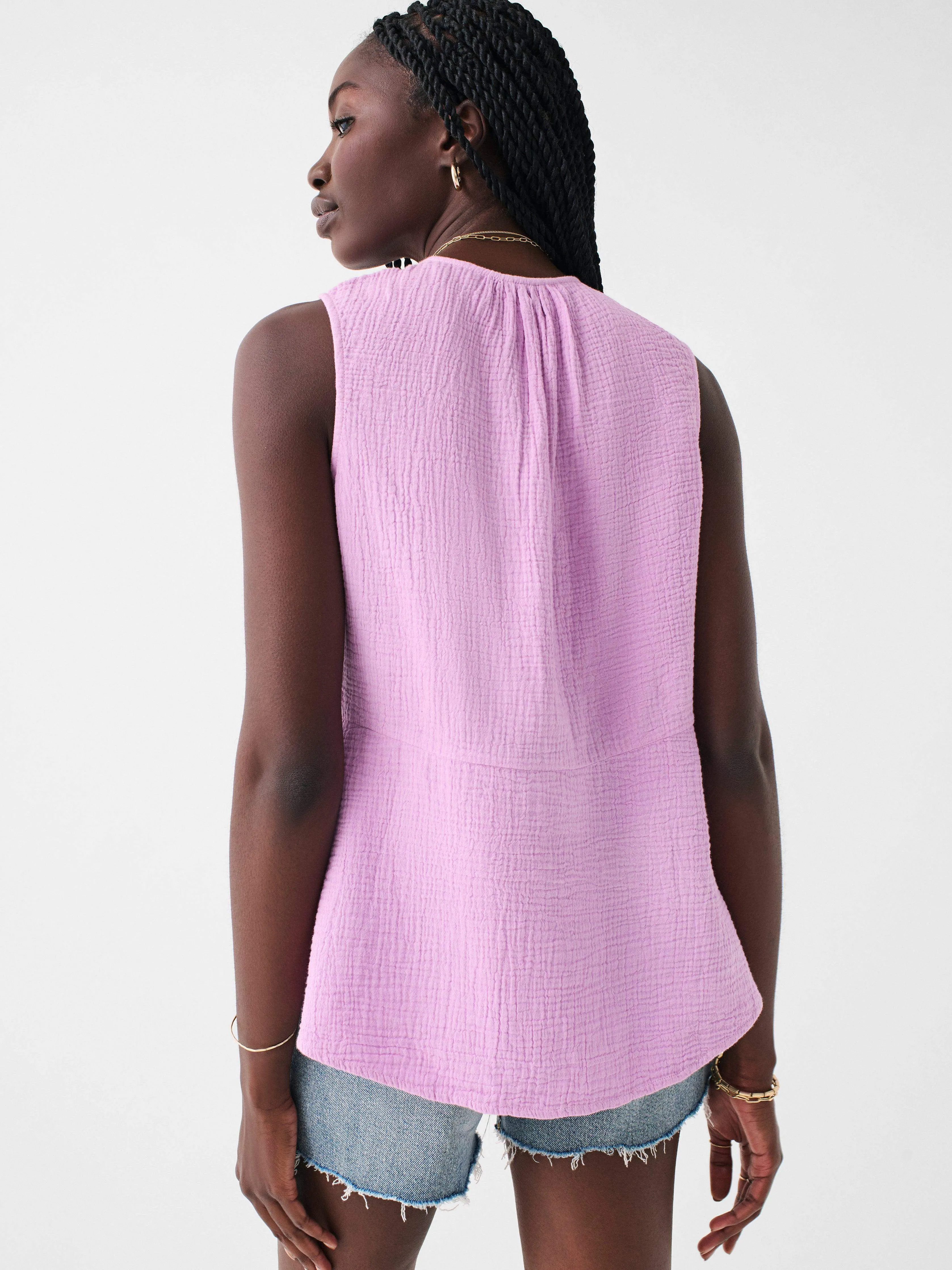 Dream Cotton Gauze Ainsley Top - Nirvana sold by Faherty product image thumbnail 4