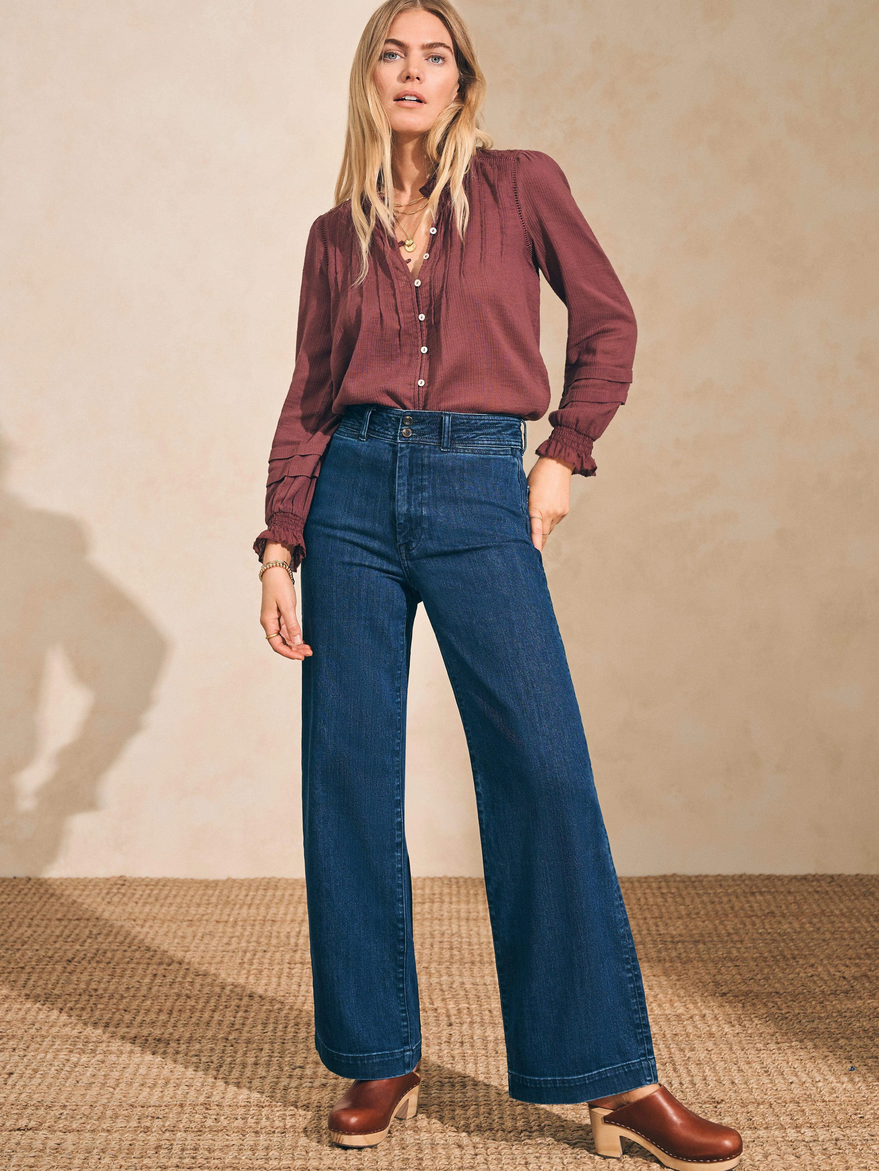 Willa Blouse - Catawaba Grape sold by Faherty product image thumbnail 3