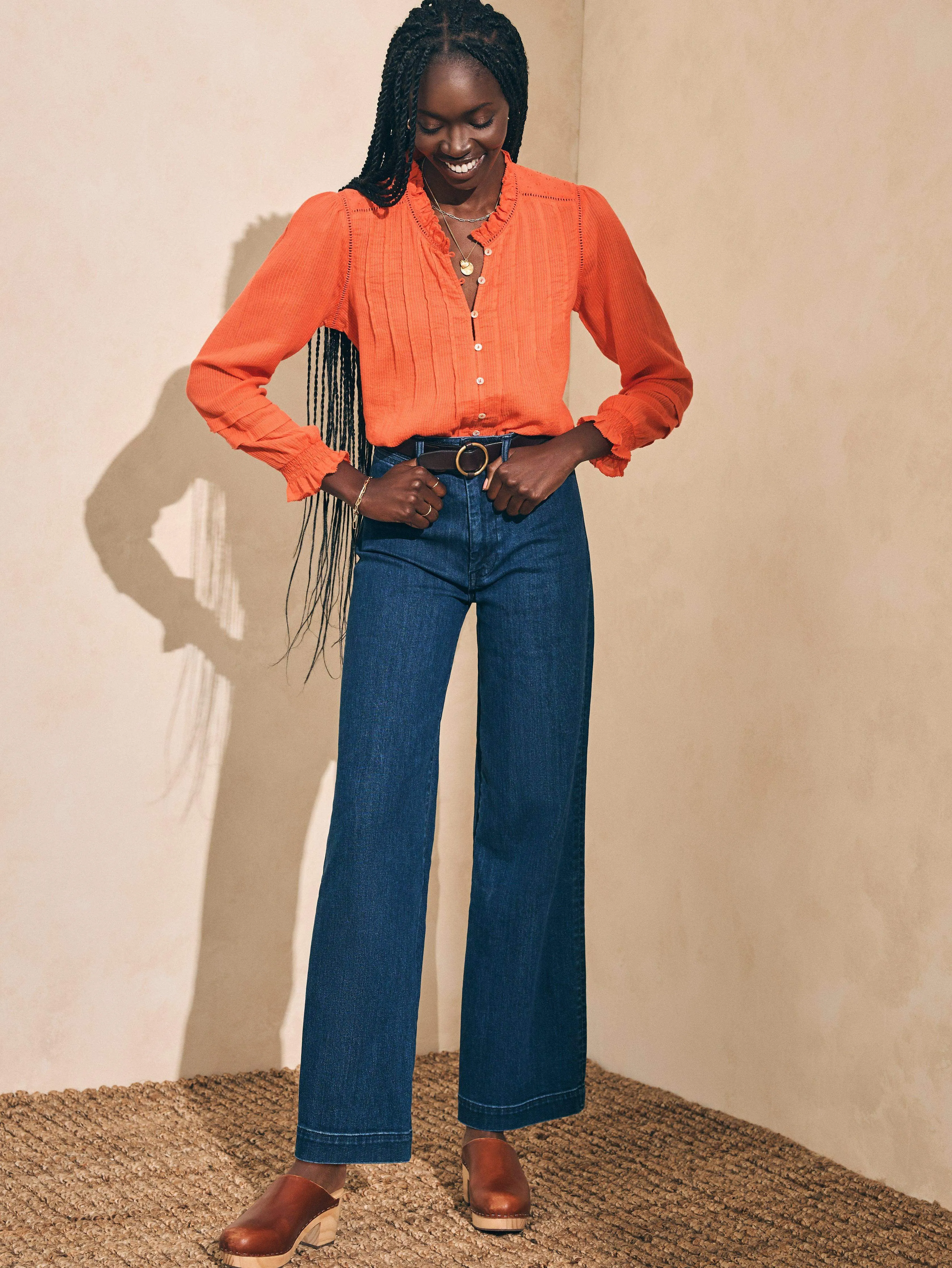 Willa Blouse - Emberglow sold by Faherty product image thumbnail 3