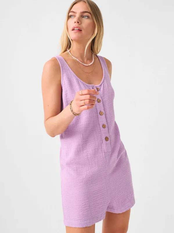 Dream Cotton Gauze Jamesport Romper - Nirvana sold by Faherty