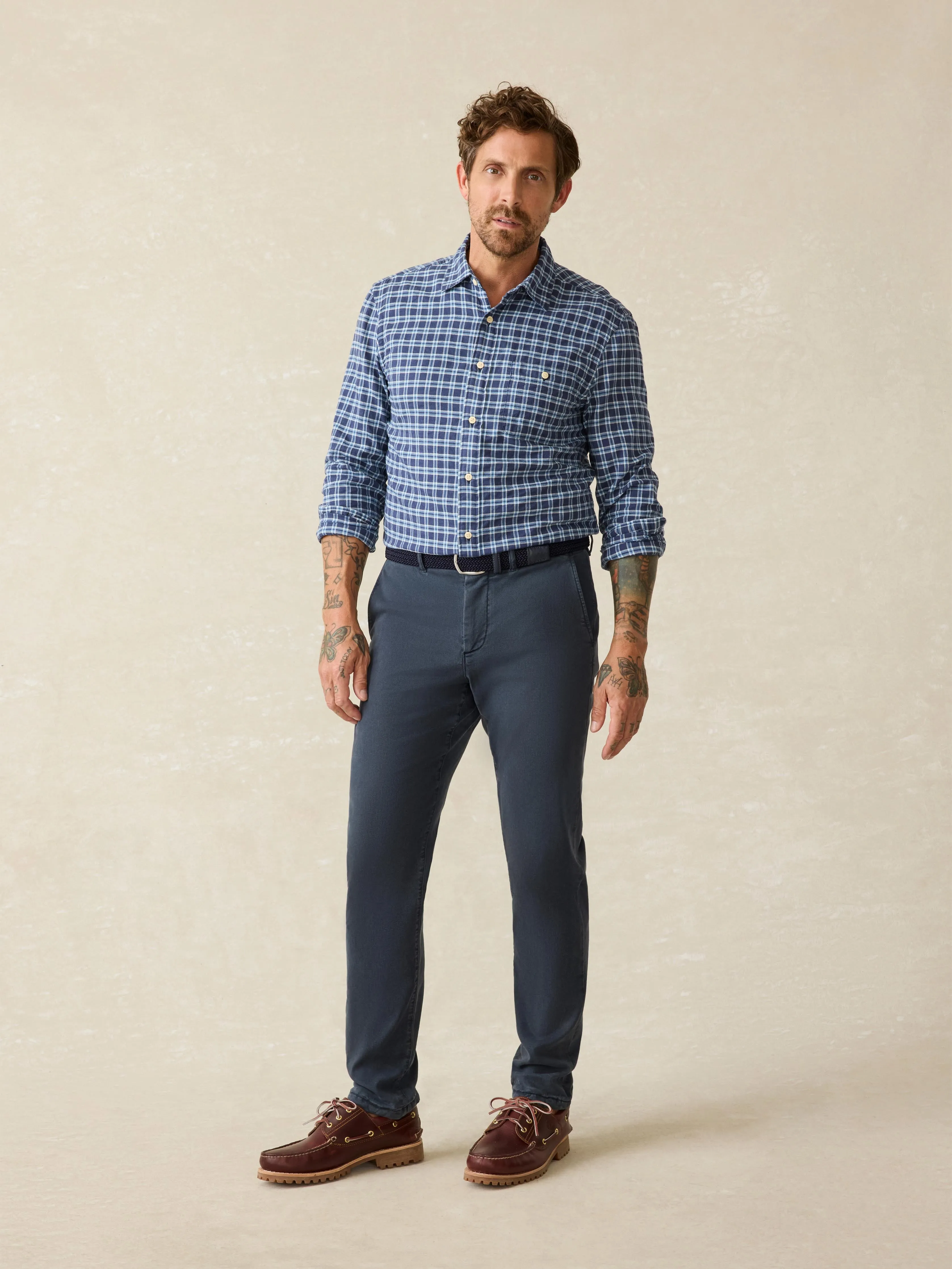 Delray Shirt - Navy Vista Plaid sold by Faherty product image thumbnail 4