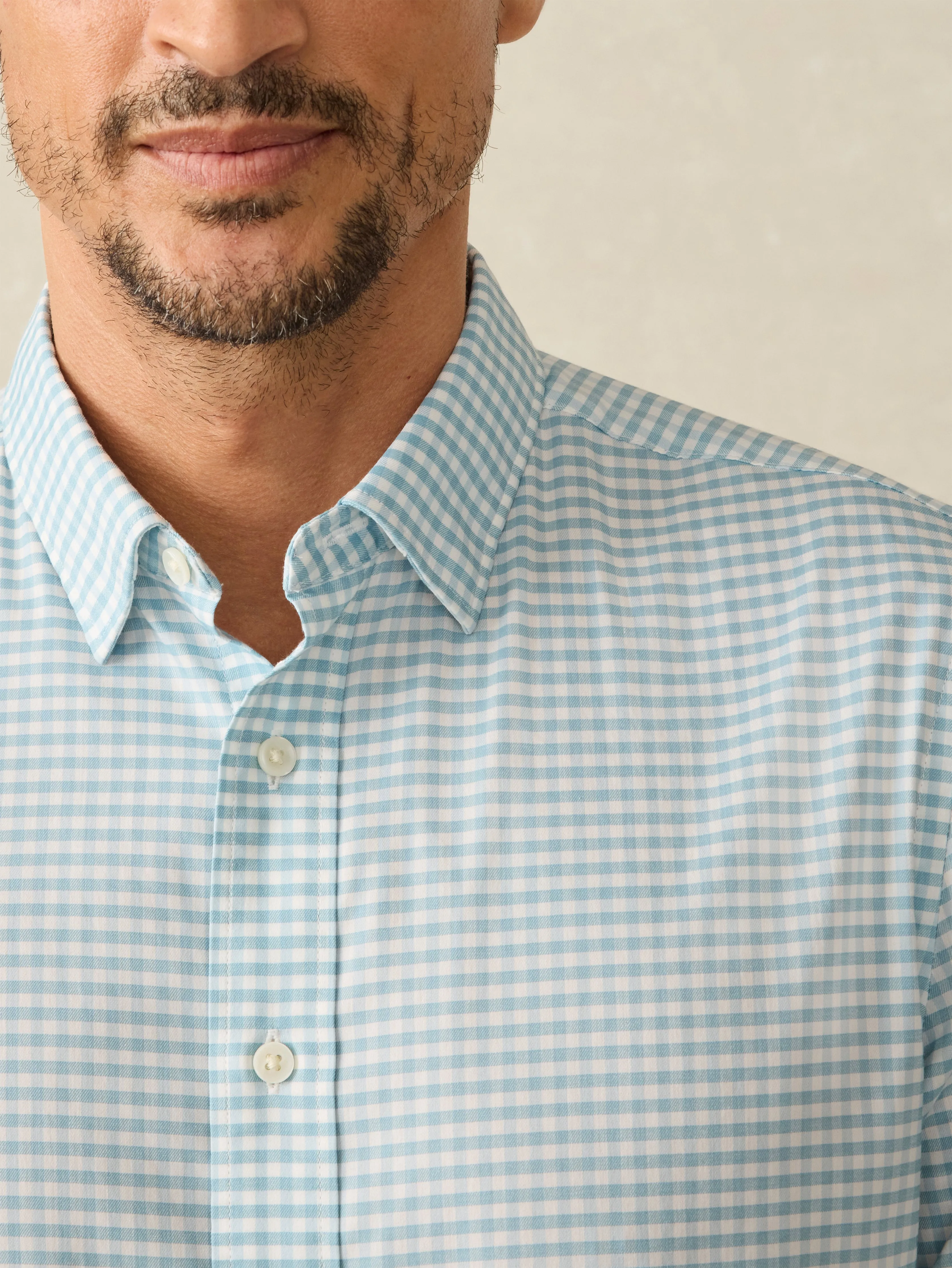 Movement™ Shirt - Teal Gingham sold by Faherty product image thumbnail 2
