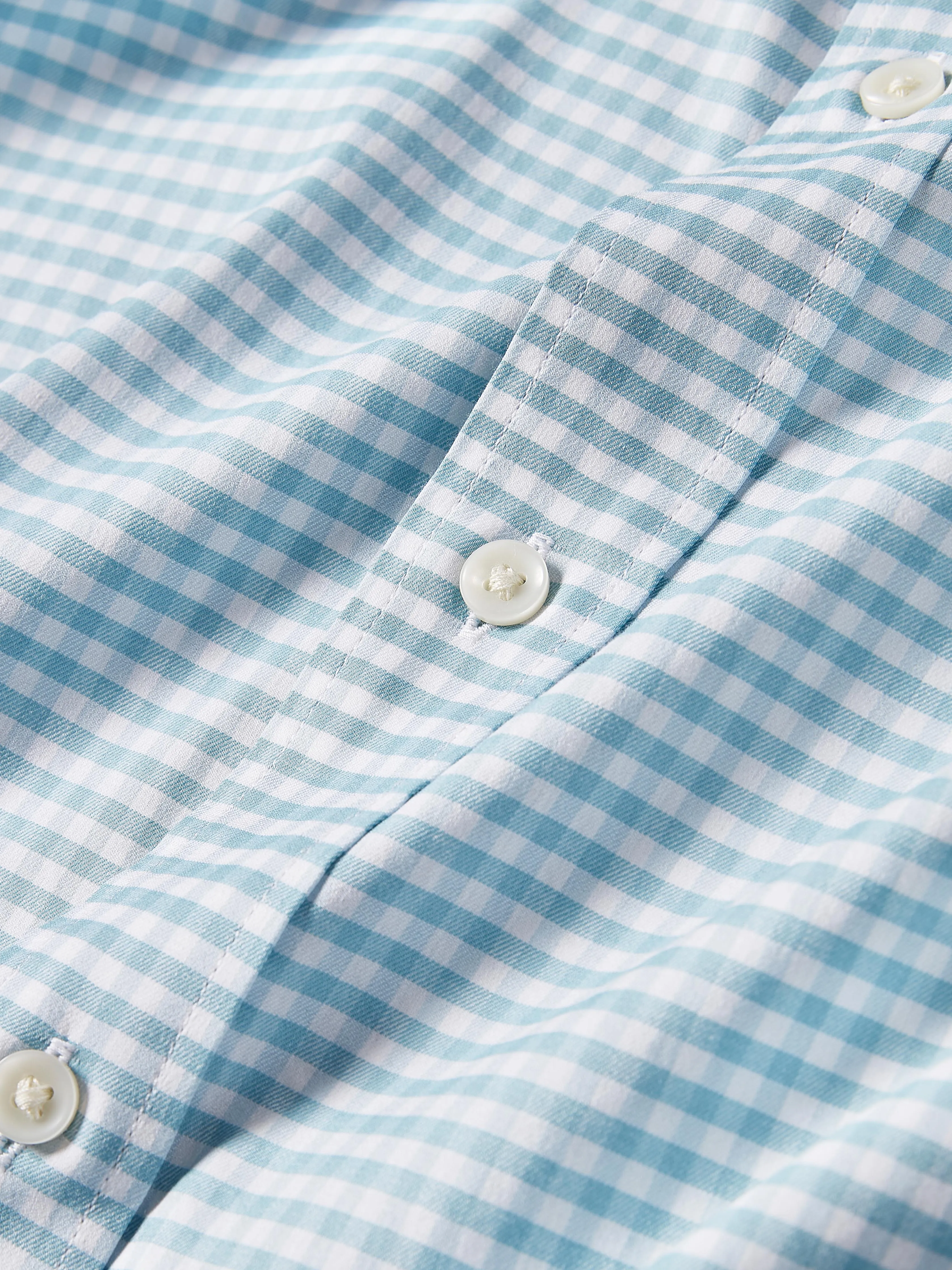 Movement™ Shirt - Teal Gingham sold by Faherty product image thumbnail 4